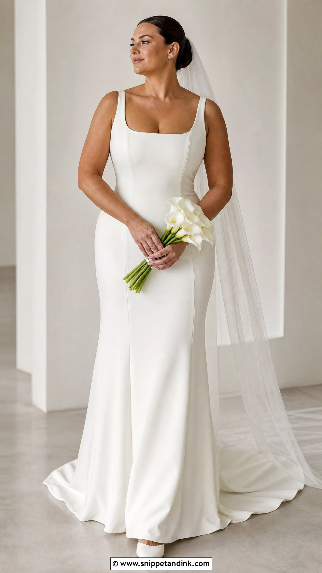 Simple Crepe Sheath Wedding Dress - Snippet and Ink - 20 Simple Dream Wedding Dresses