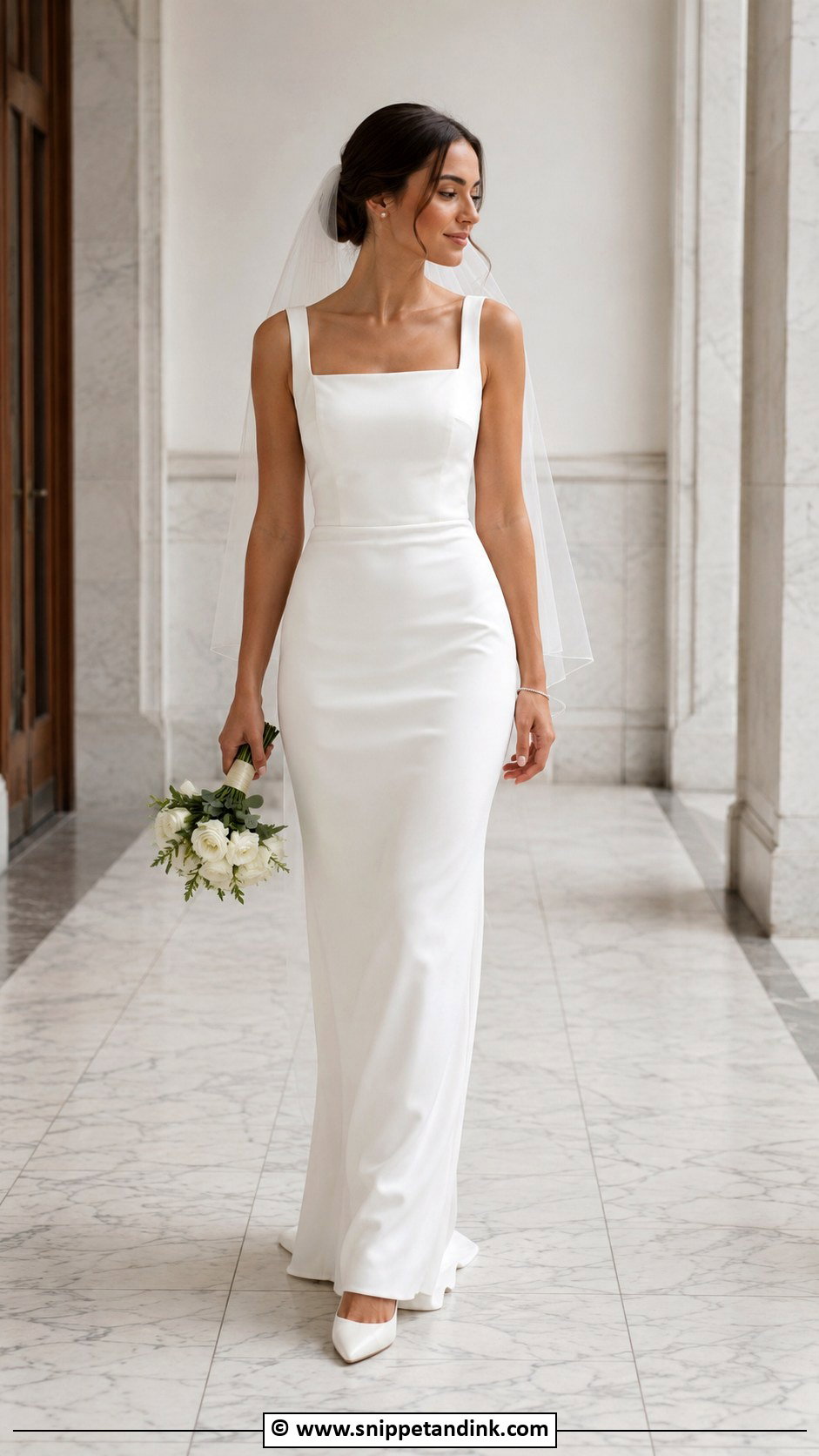 Simple Crepe Sheath Wedding Dress - Snippet and Ink - 35 Simple Wedding Dress Ideas