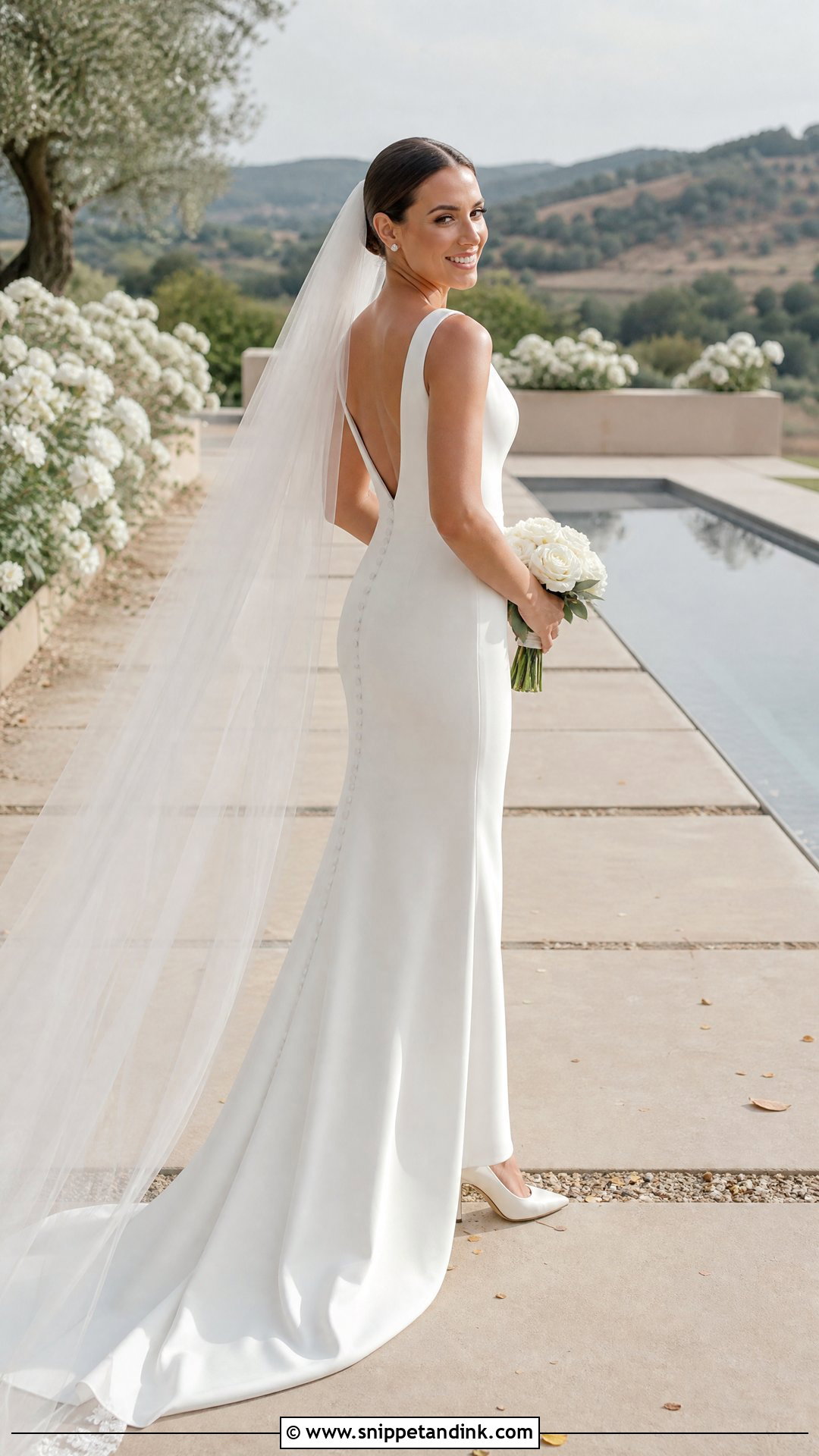 Simple Crepe Vineyard Wedding Dress - Snippet and Ink - 20 Vineyard Wedding Dress Ideas