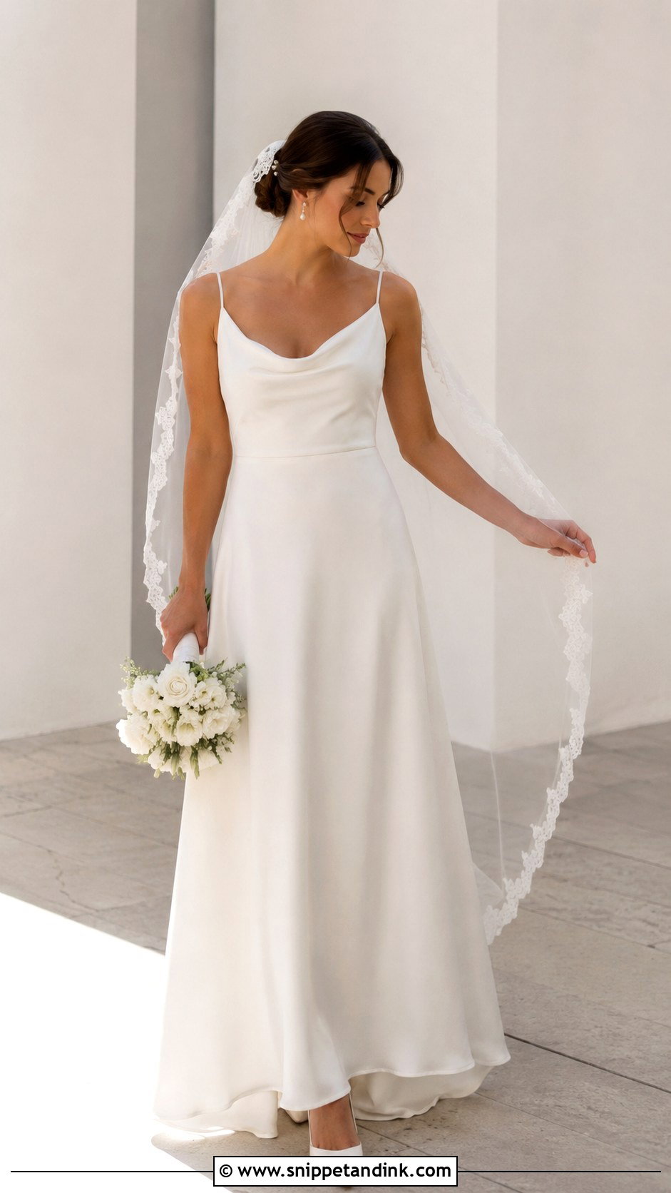 Simple Crepe Wedding Dress - Snippet and Ink - 25 Flowy Romantic Wedding Dress Ideas