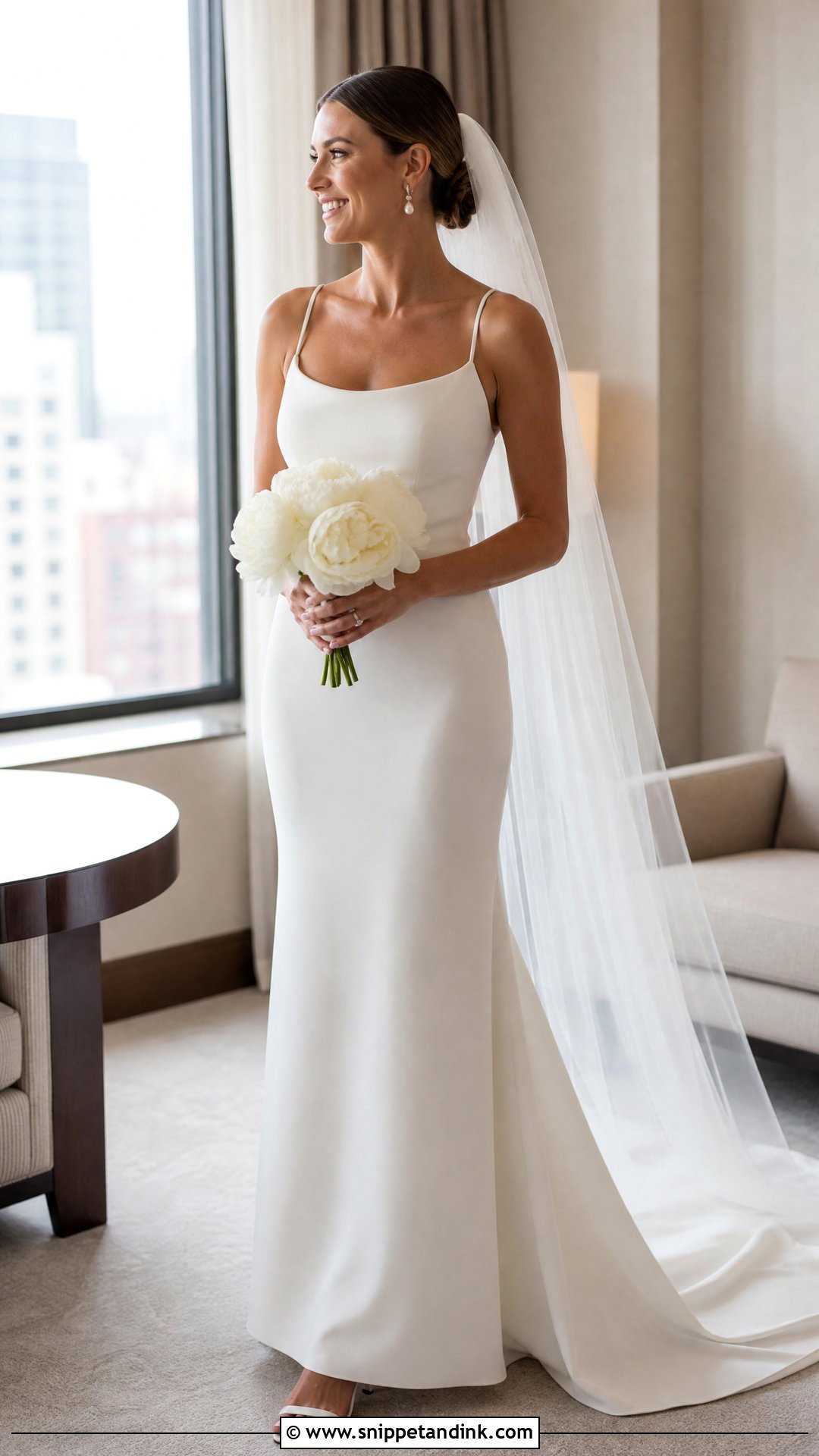 Simple Crepe Wedding Dress - Snippet and Ink - 25 Relaxed Wedding Dress Ideas