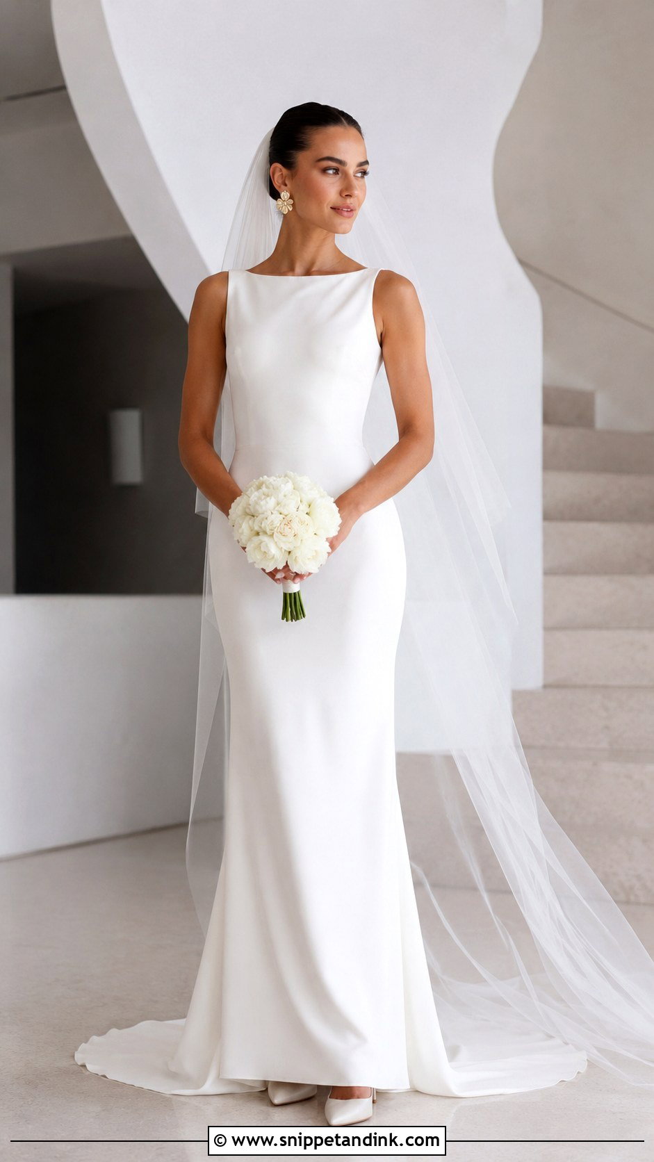 Simple Crepe Wedding Dress - Snippet and Ink - 25 Timeless Wedding Dresses
