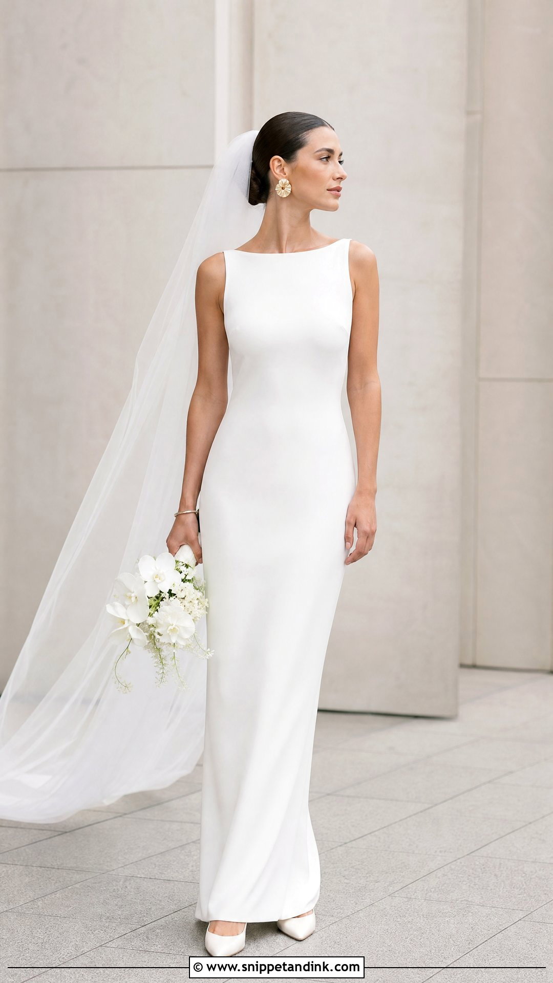 Simple Crepe Wedding Dress - Snippet and Ink - 25 Timeless Wedding Gown Ideas
