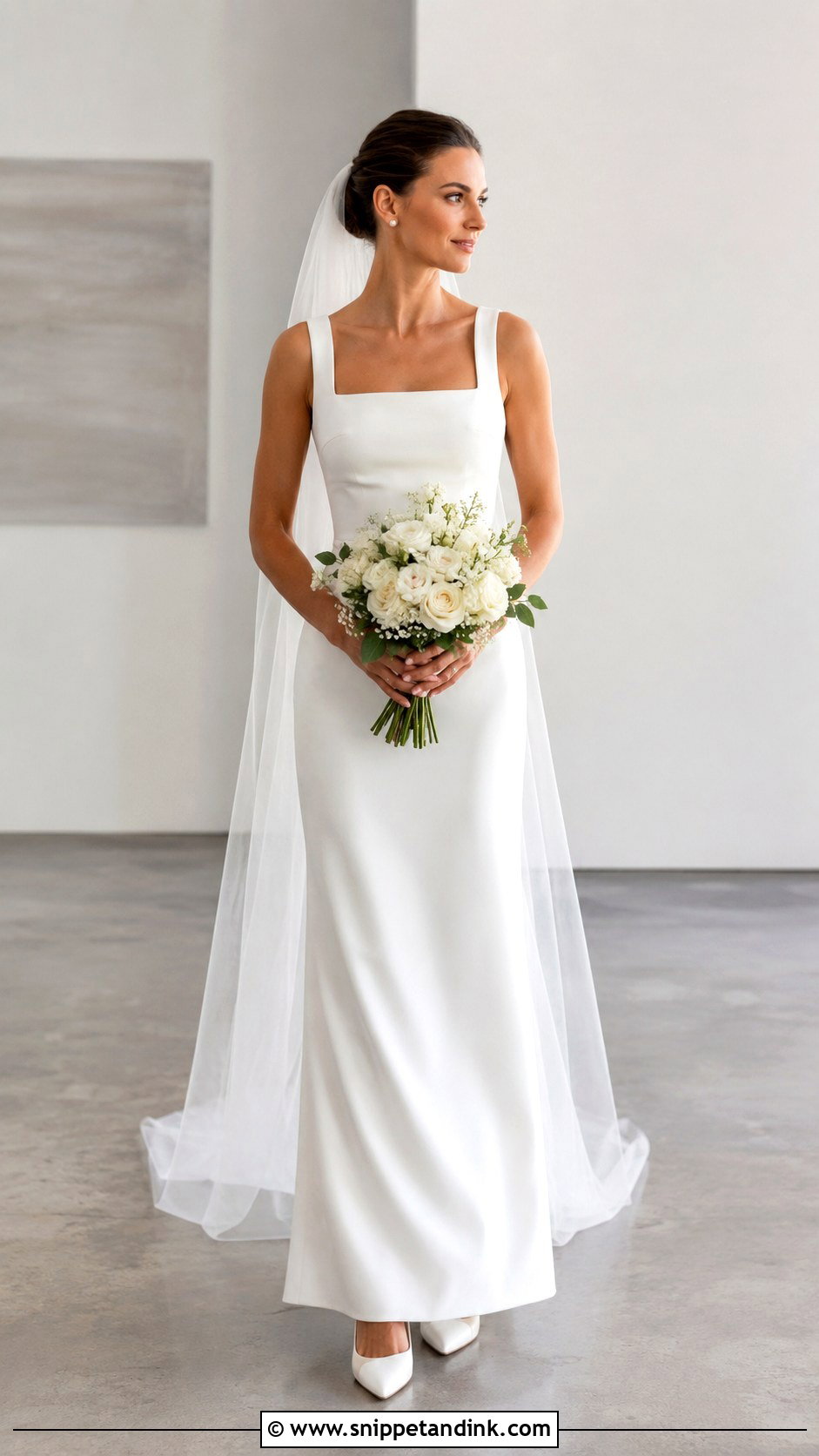 Simple Crepe Wedding Dress - Snippet and Ink - 25 Wedding Dress for Bride Ideas