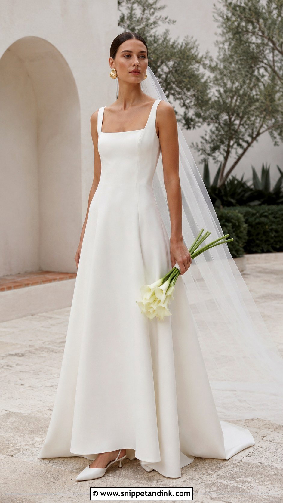 Simple Crepe Wedding Dress - Snippet and Ink - 20 Natural Wedding Dress Ideas