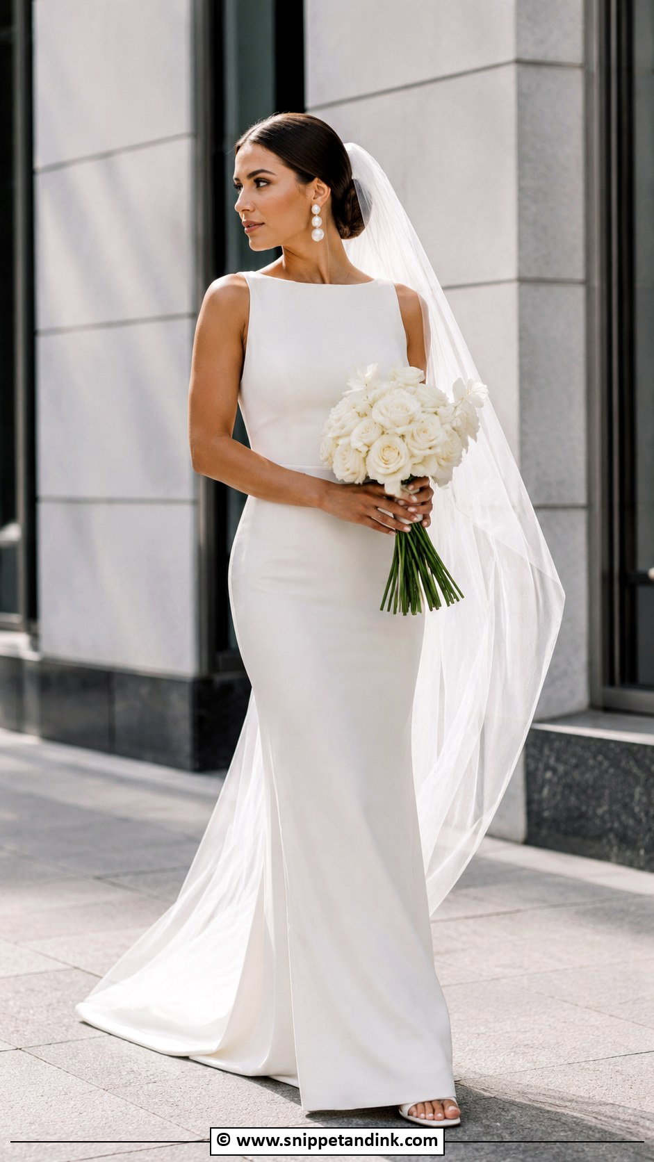 Simple Crepe Wedding Dress - Snippet and Ink - 25 Enchanting Wedding Dress Ideas