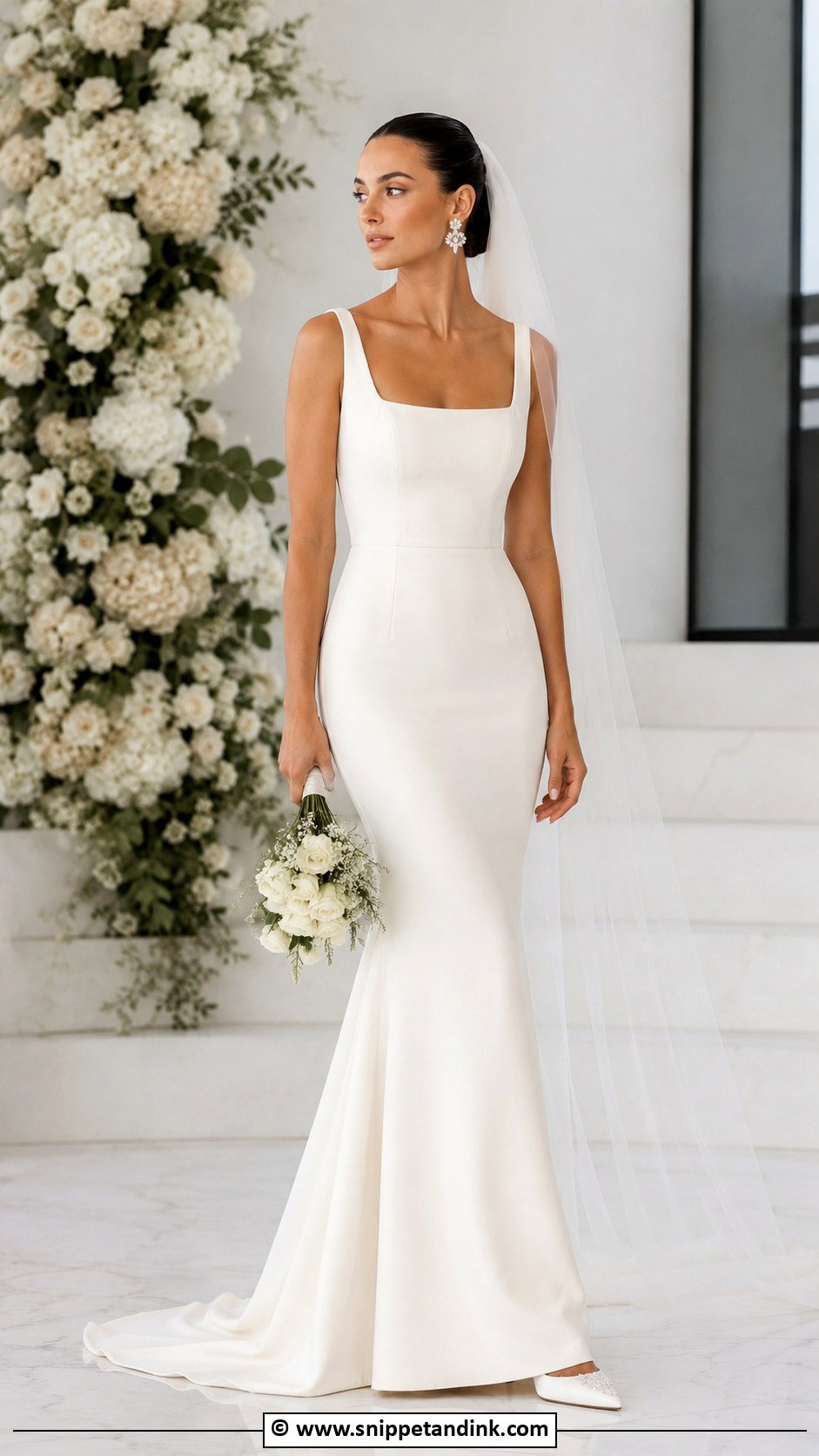 Simple Crepe Wedding Dress - Snippet and Ink - 30 Cute Wedding Dress Ideas