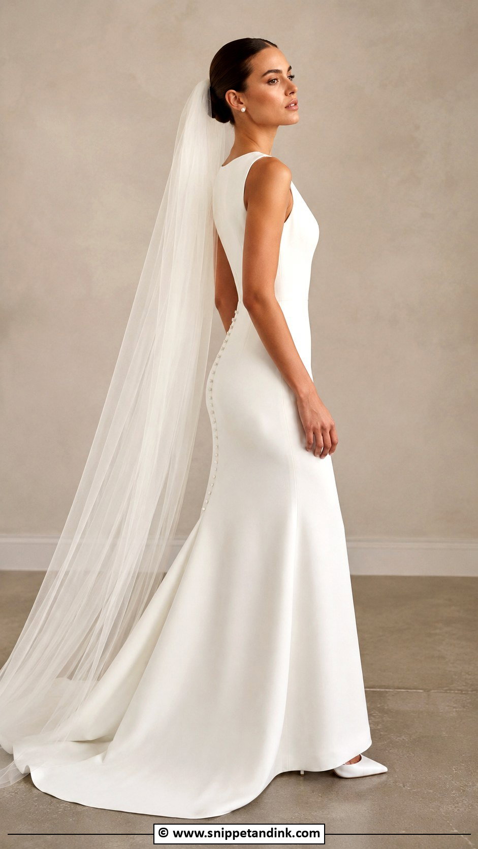 Simple Crepe Wedding Dress - Snippet and Ink - 35 Timeless Wedding Dress Ideas