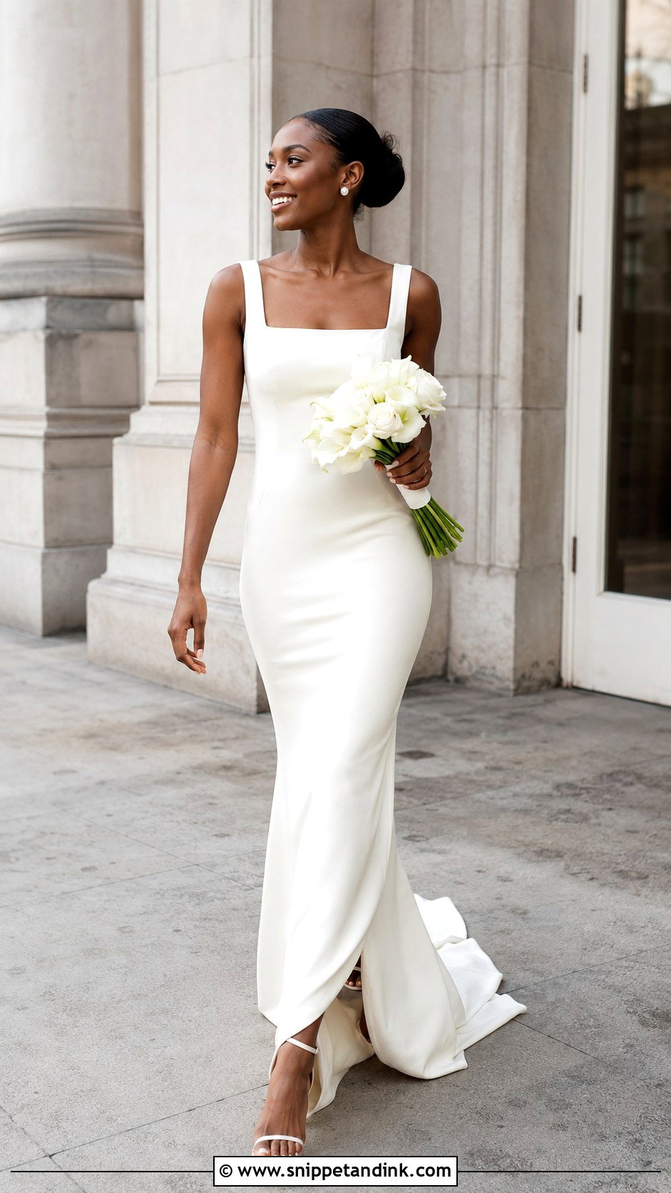 Simple Crepe Wedding Dress For Black Women - Snippet and Ink - 30 Wedding Dress Black Women Ideas