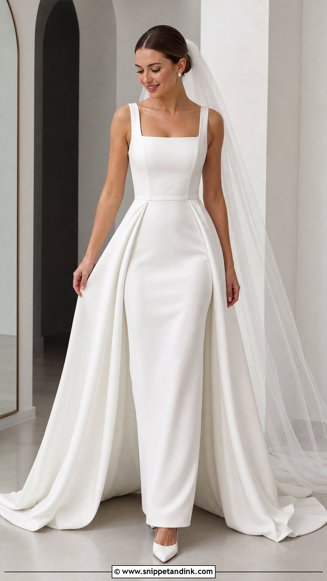 Simple Crepe Wedding Dress With Detachable Skirt - Snippet and Ink - 25 Wedding Dress with Detachable Skirt Ideas