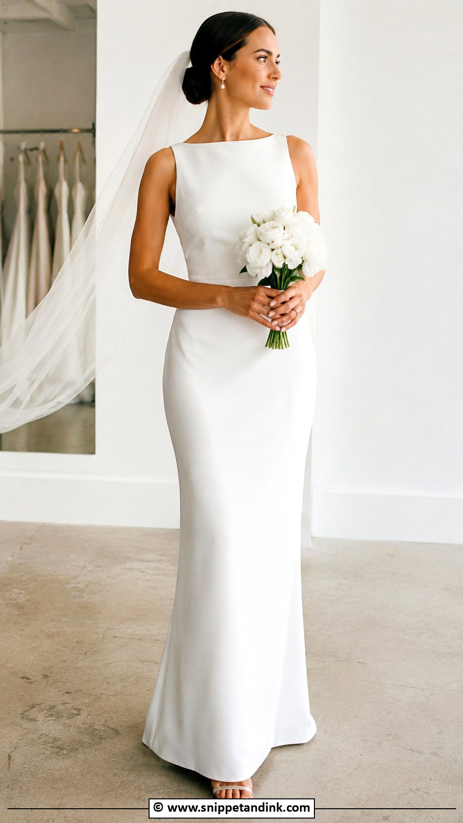 Simple Crepe Wedding Dress - Snippet and Ink - 25 Cheap Wedding Dress Ideas
