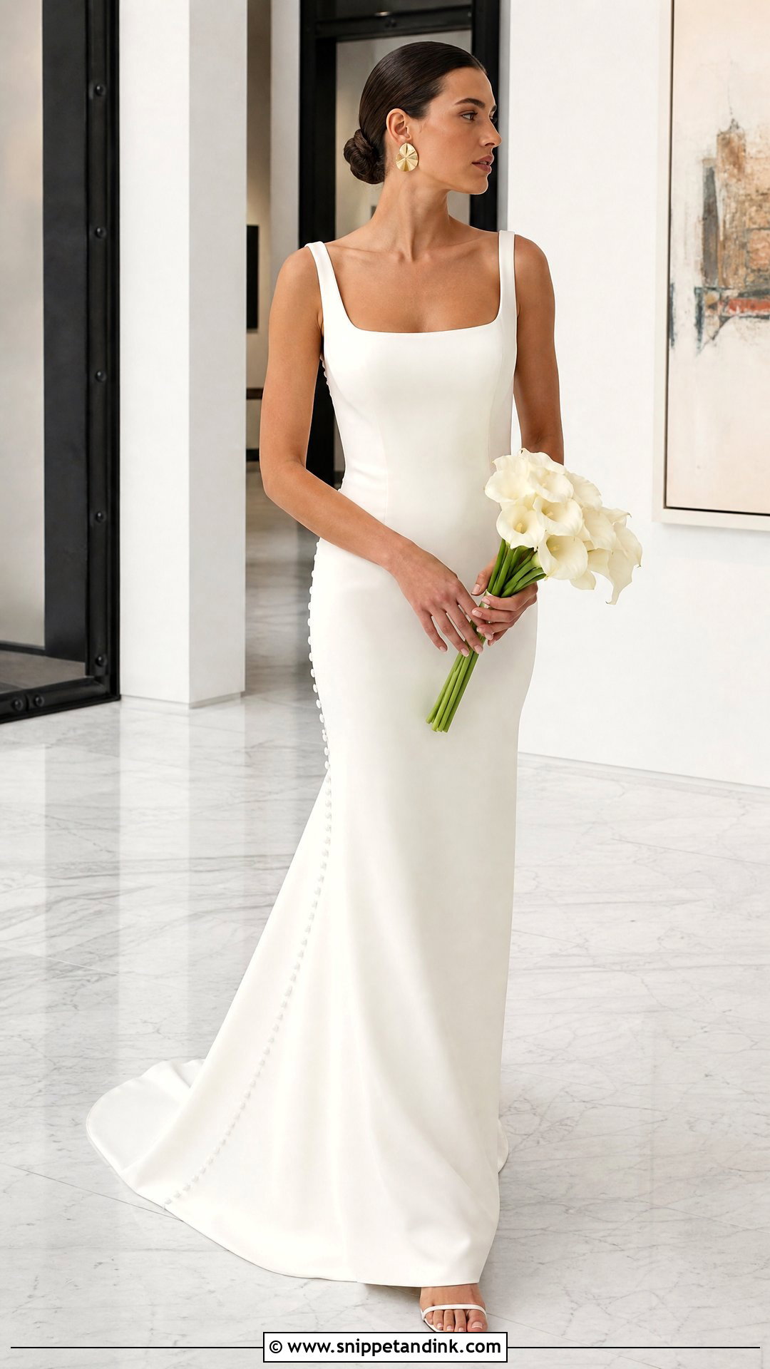 Simple Crepe Wedding Gown - Snippet and Ink - 25 Elegant Wedding Gown Ideas