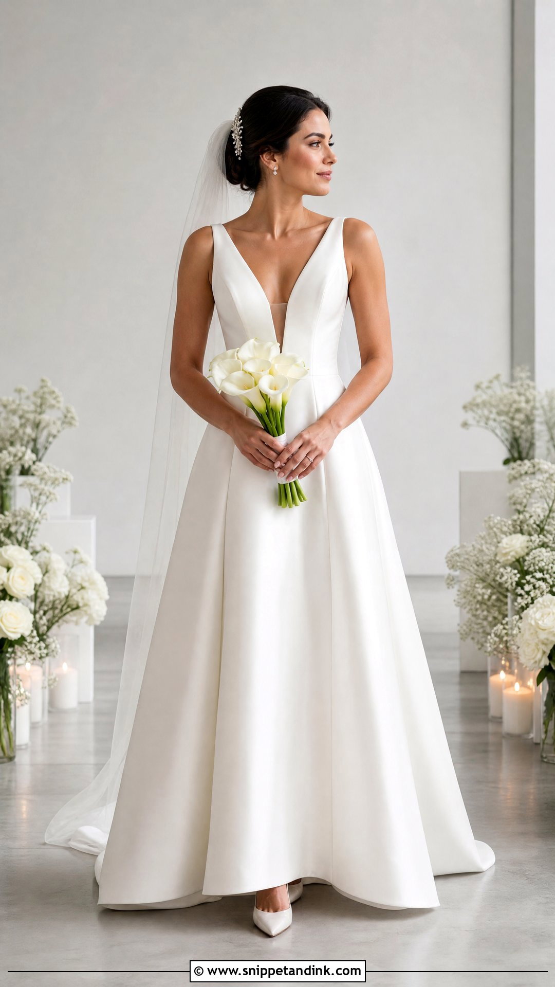 Simple Deep V Neck Wedding Dress - Snippet and Ink - 20 Simple V Neck Wedding Dress Ideas