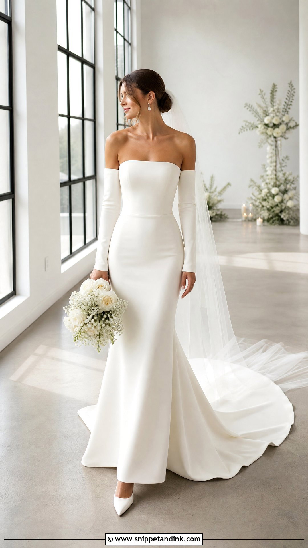 Simple Detachable Sleeve Wedding Dress - Snippet and Ink - 25 Simple Fitted Wedding Dress Ideas