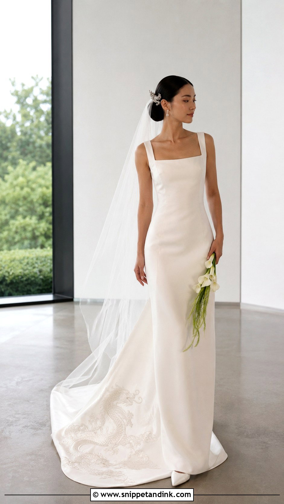 Simple Dragon Wedding Dress With A Subtle Train - Snippet and Ink - 20 Dragon Wedding Dress Ideas