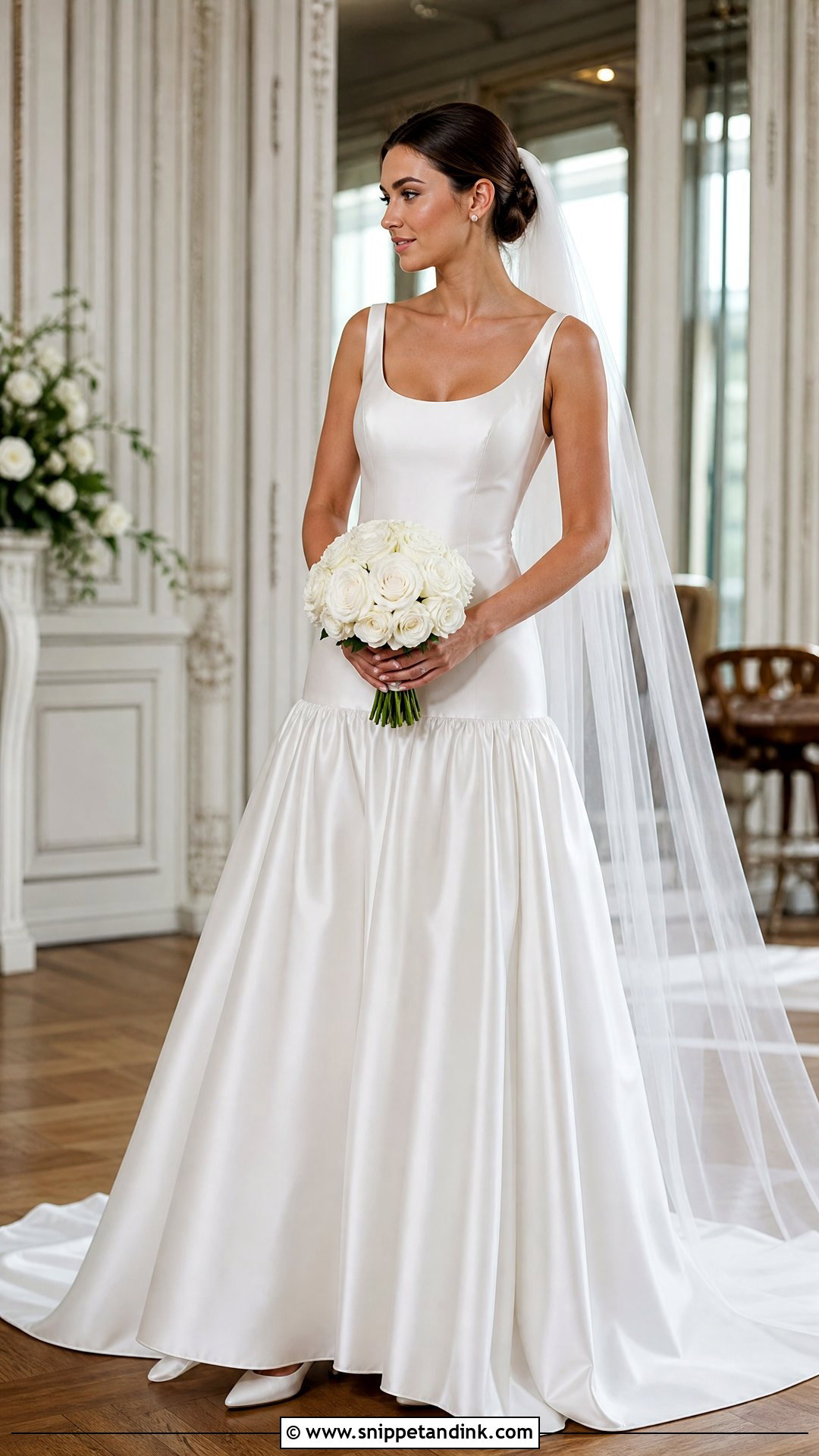 Simple Drop Waist Satin Wedding Gown - Snippet and Ink - 20 Wedding Gown Simple Elegant Ideas