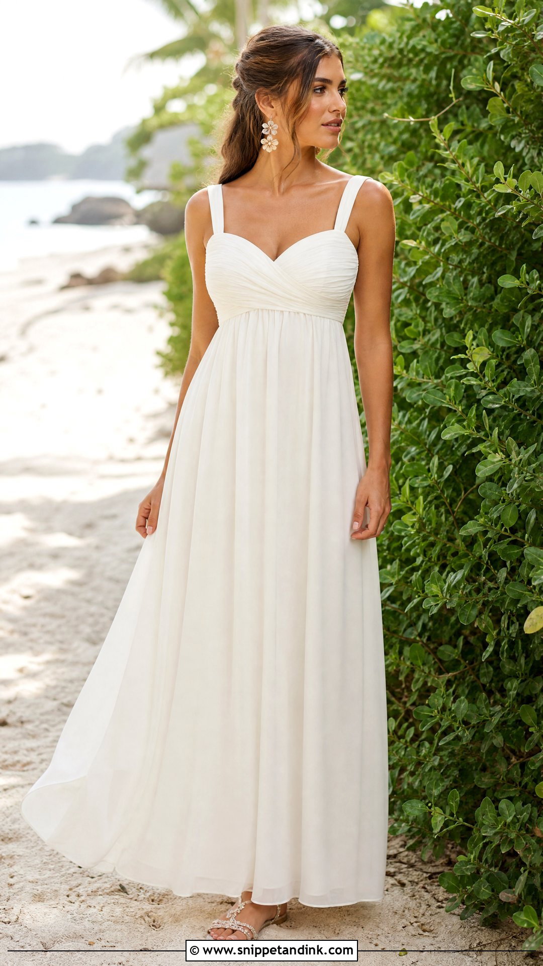 Simple Empire Waist Beach Wedding Dress - Snippet and Ink - 20 Simple Beach Wedding Dresses