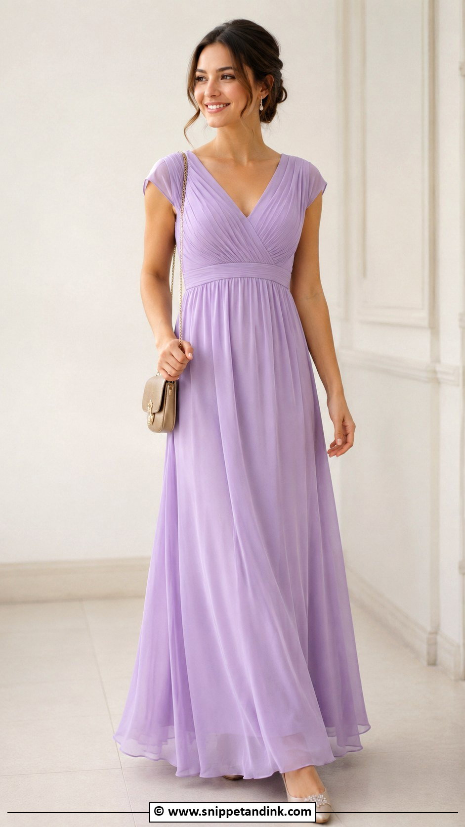 Simple Empire Waist Gown With Flats - Snippet and Ink - 30 Simple Gown Styles