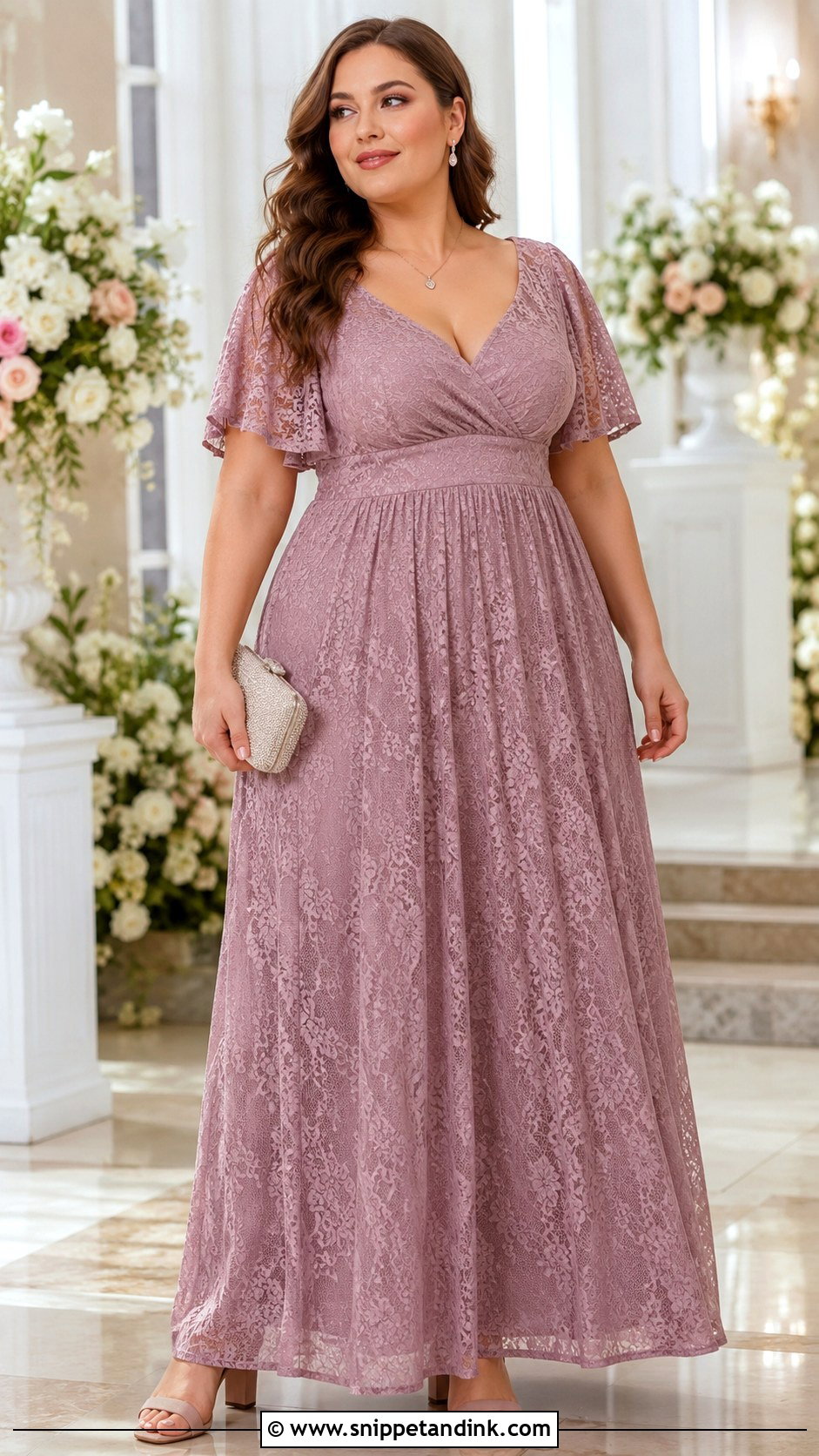 Simple Empire Waist Lace Gown - Snippet and Ink - 20 Simple Lace Gown Ideas