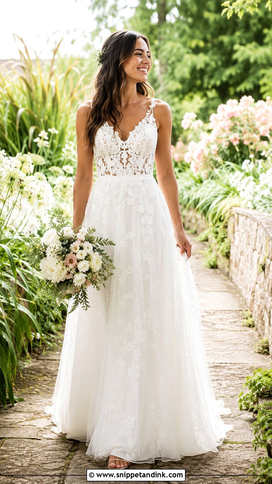 Simple Floral Lace Wedding Dress - Snippet and Ink - 30 Simple Lace Wedding Dress Ideas