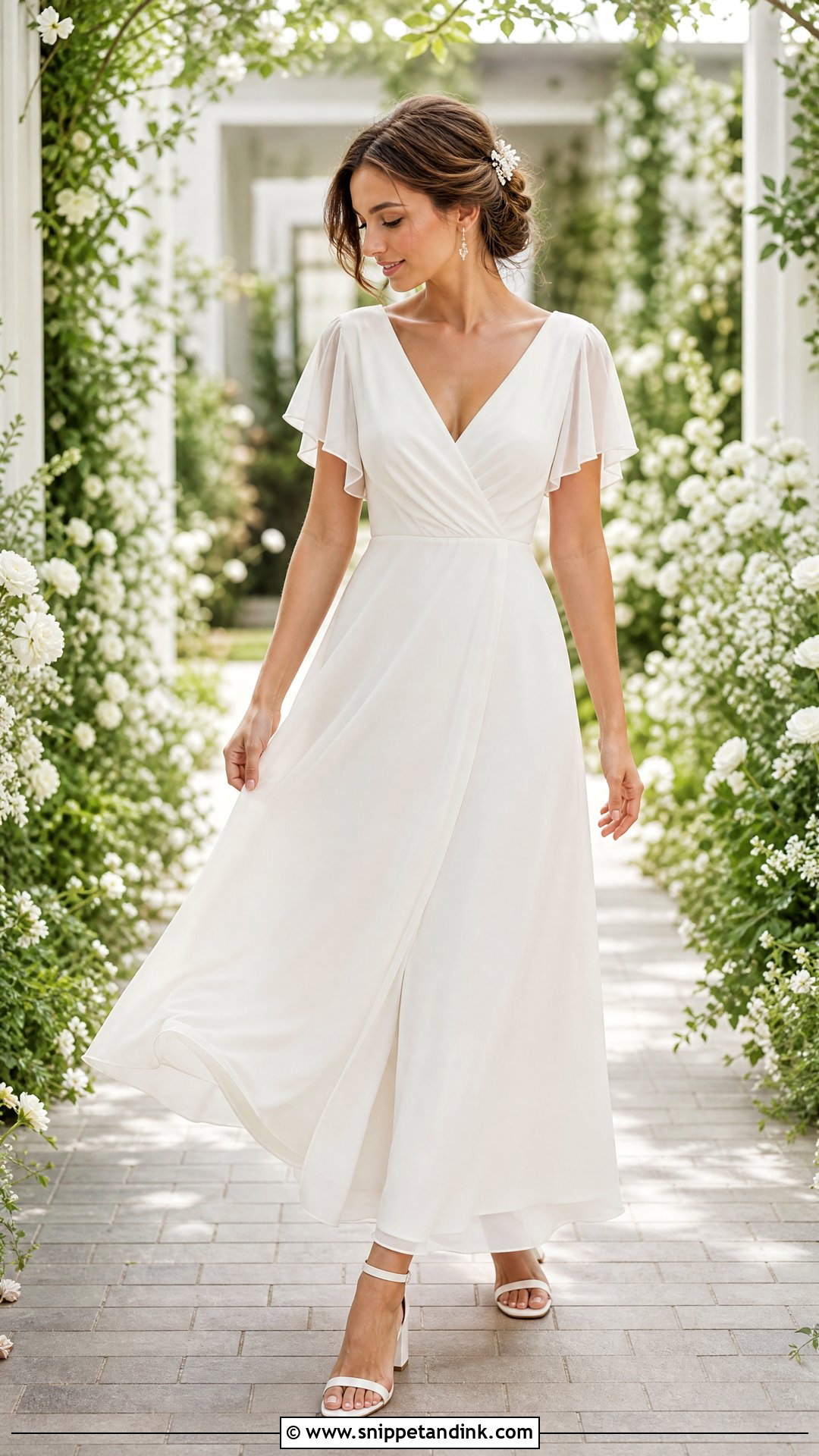Simple Flutter Sleeve Wedding Dress - Snippet and Ink - 20 Simple Wedding Dresses with Sleeves