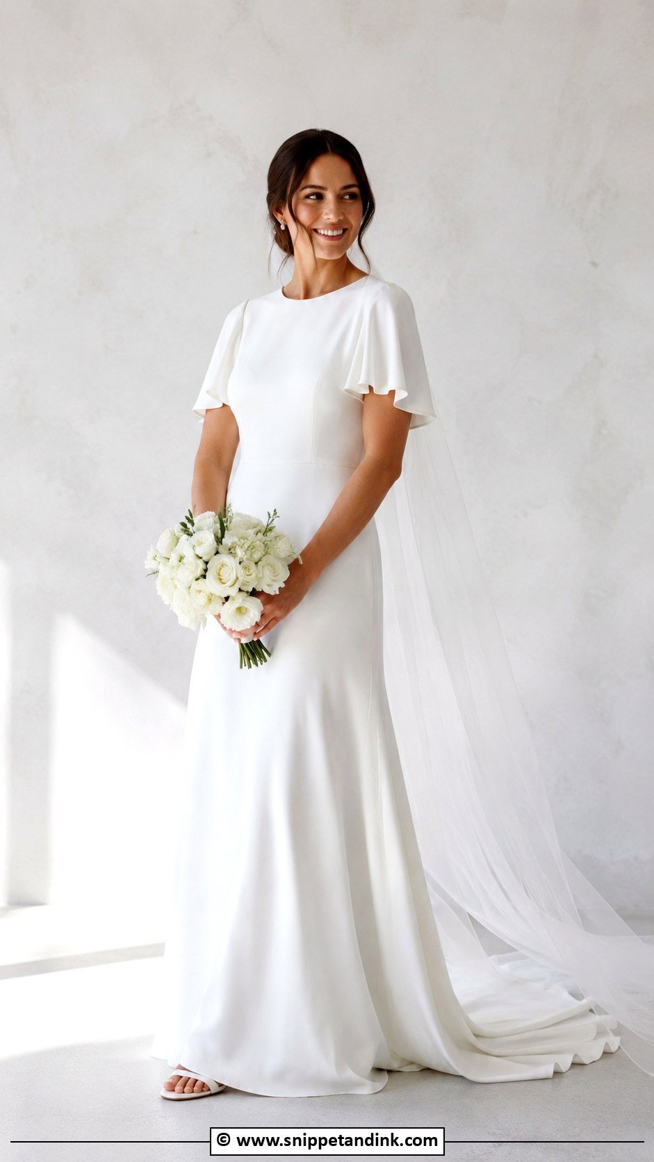 Simple Flutter Sleeve Wedding Dress - Snippet and Ink - 25 Flutter Sleeve Wedding Dress Ideas