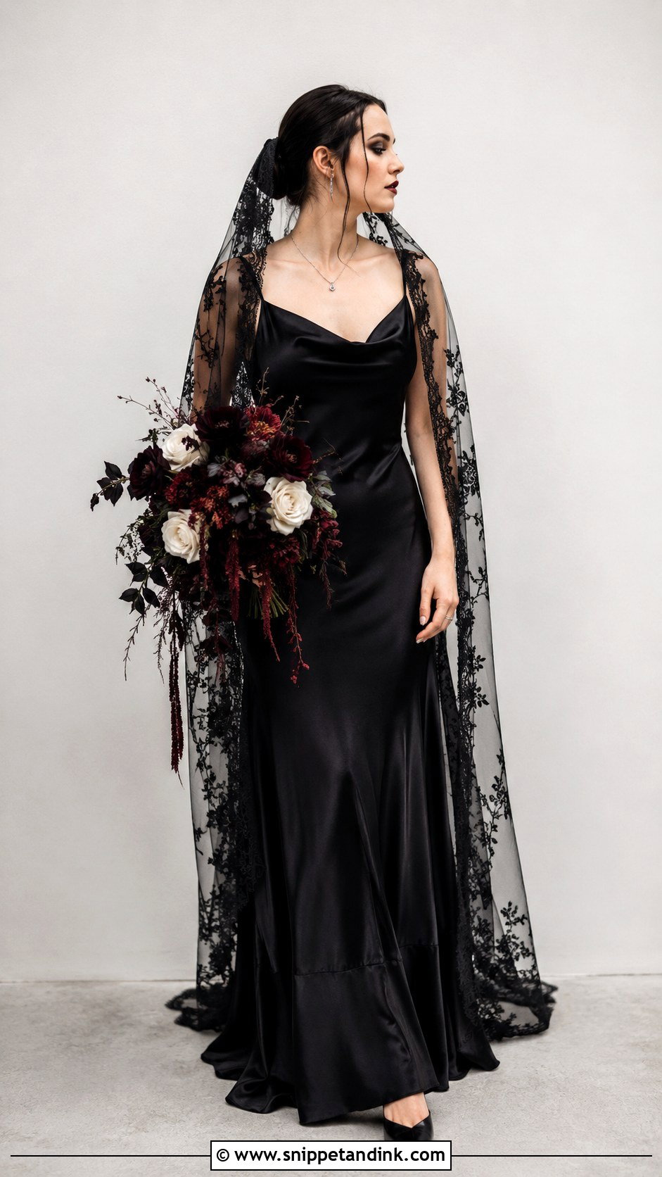 Simple Gothic Black Wedding Dress - Snippet and Ink - 25 Gothic Black Wedding Dress Ideas