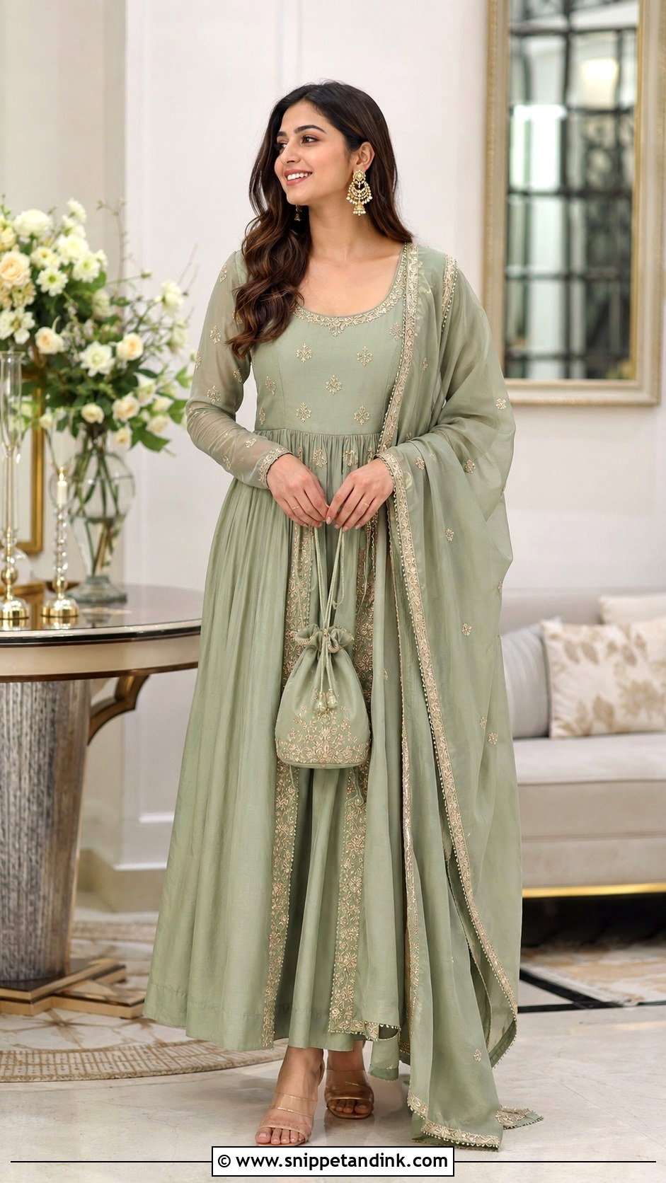 Simple Green Roka Outfit - Snippet and Ink - 25 Roka Ceremony Outfits Simple
