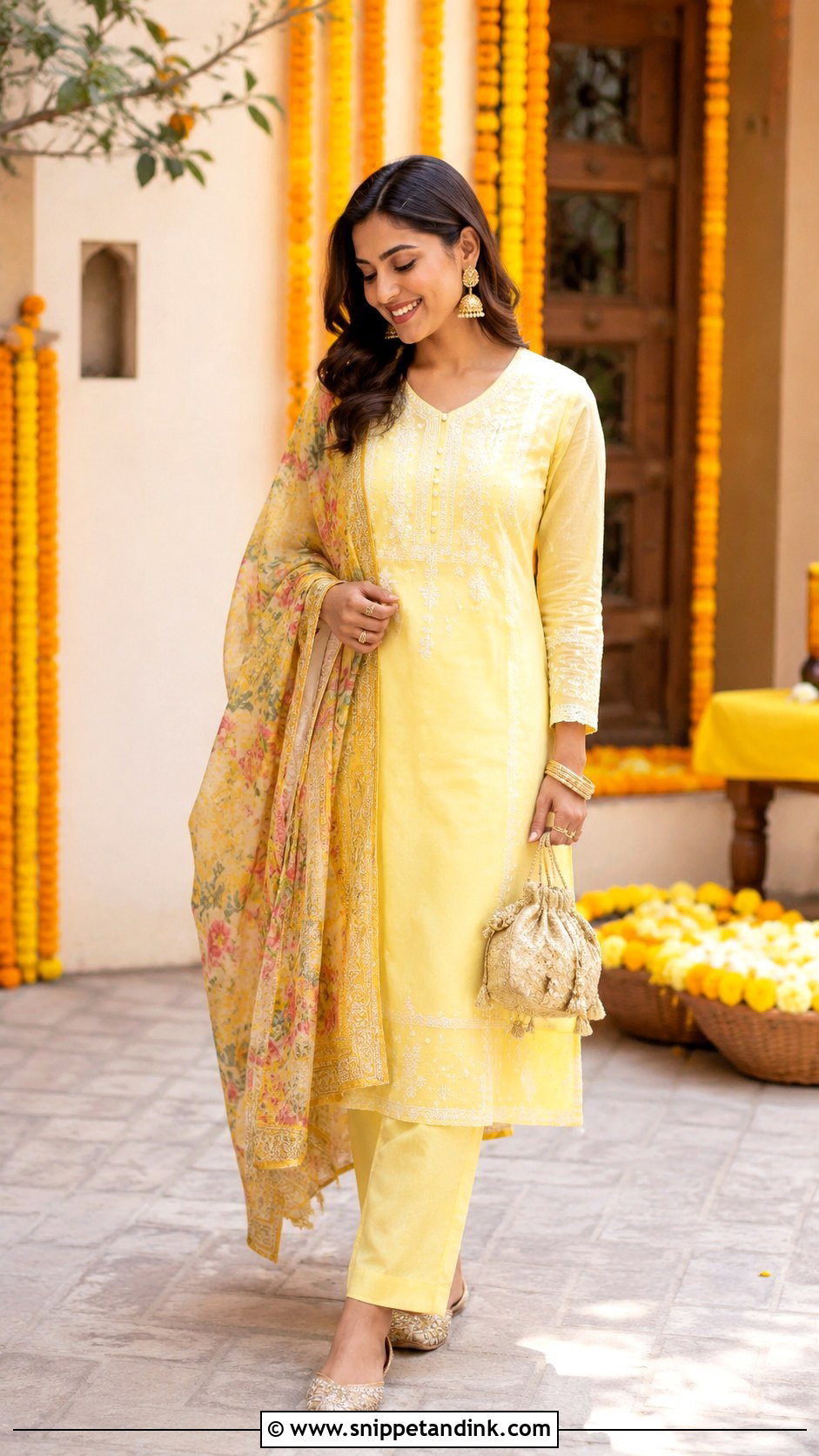 Simple Guest Outfit For Haldi Function - Snippet and Ink - 30 Haldi Function Outfit Ideas