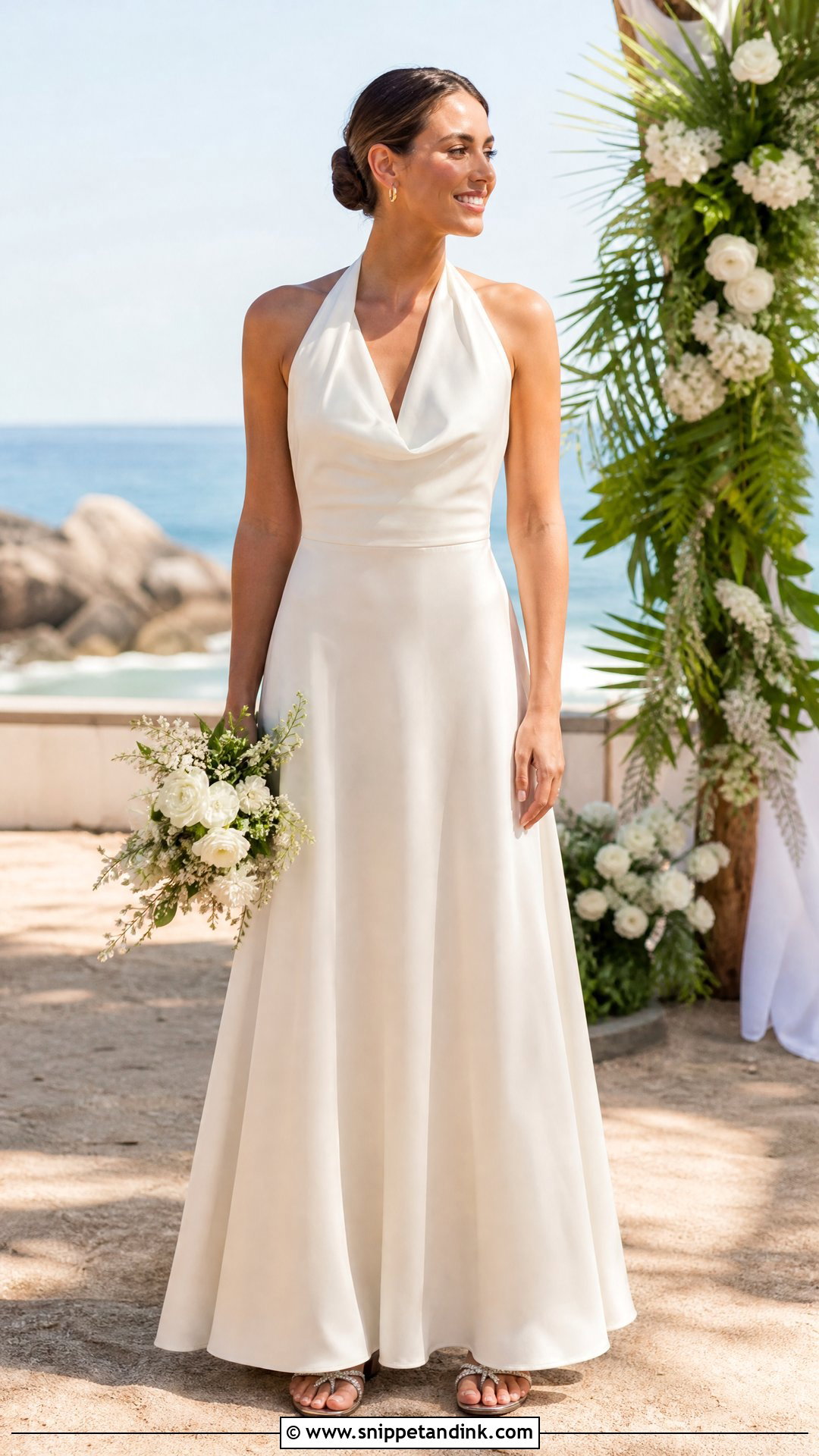 Simple Halter Beach Wedding Dress - Snippet and Ink - 20 Simple Beach Wedding Dresses