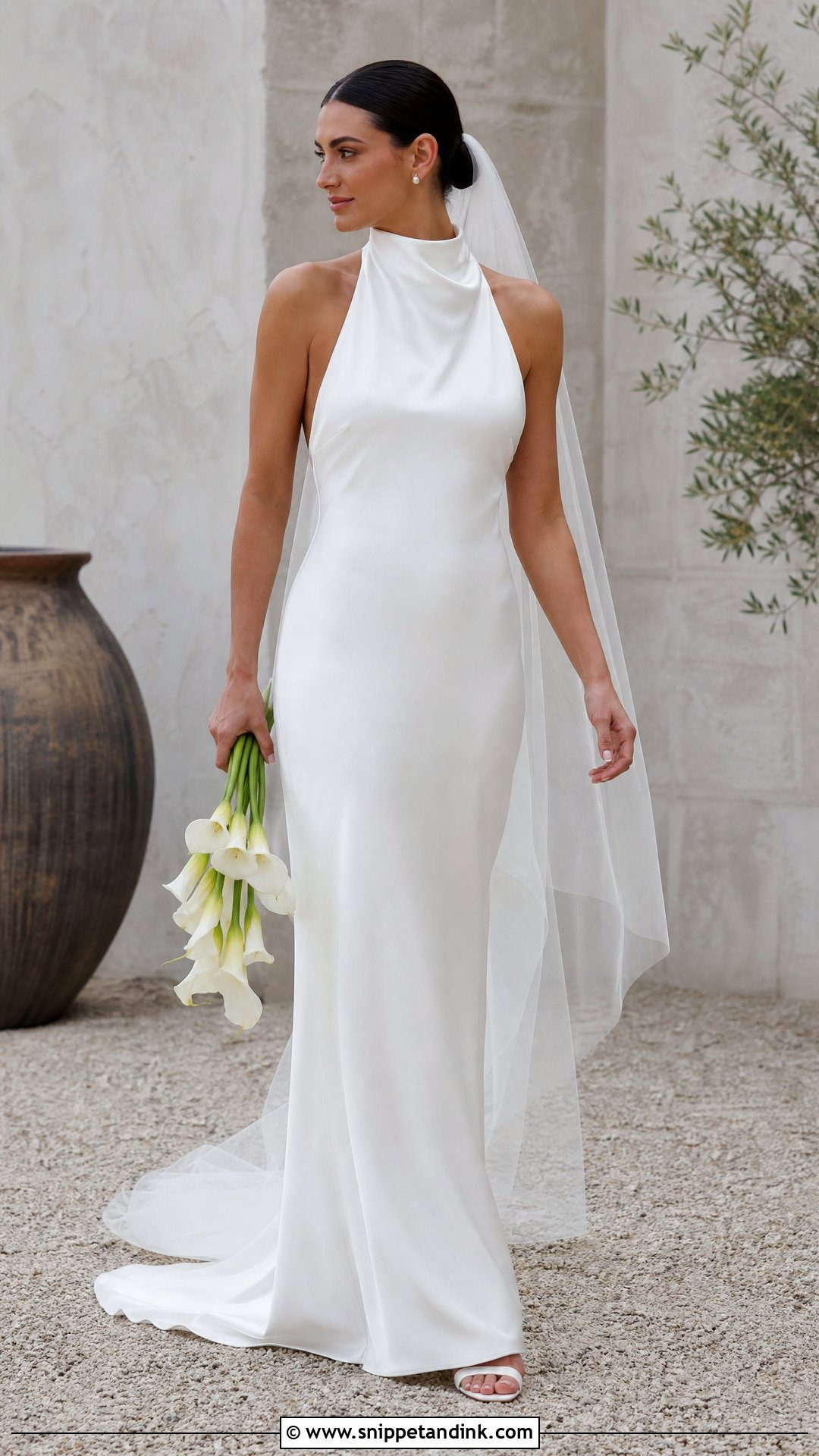 Simple Halter Neck Bridal Gown - Snippet and Ink - 20 Simple Bridal Gowns