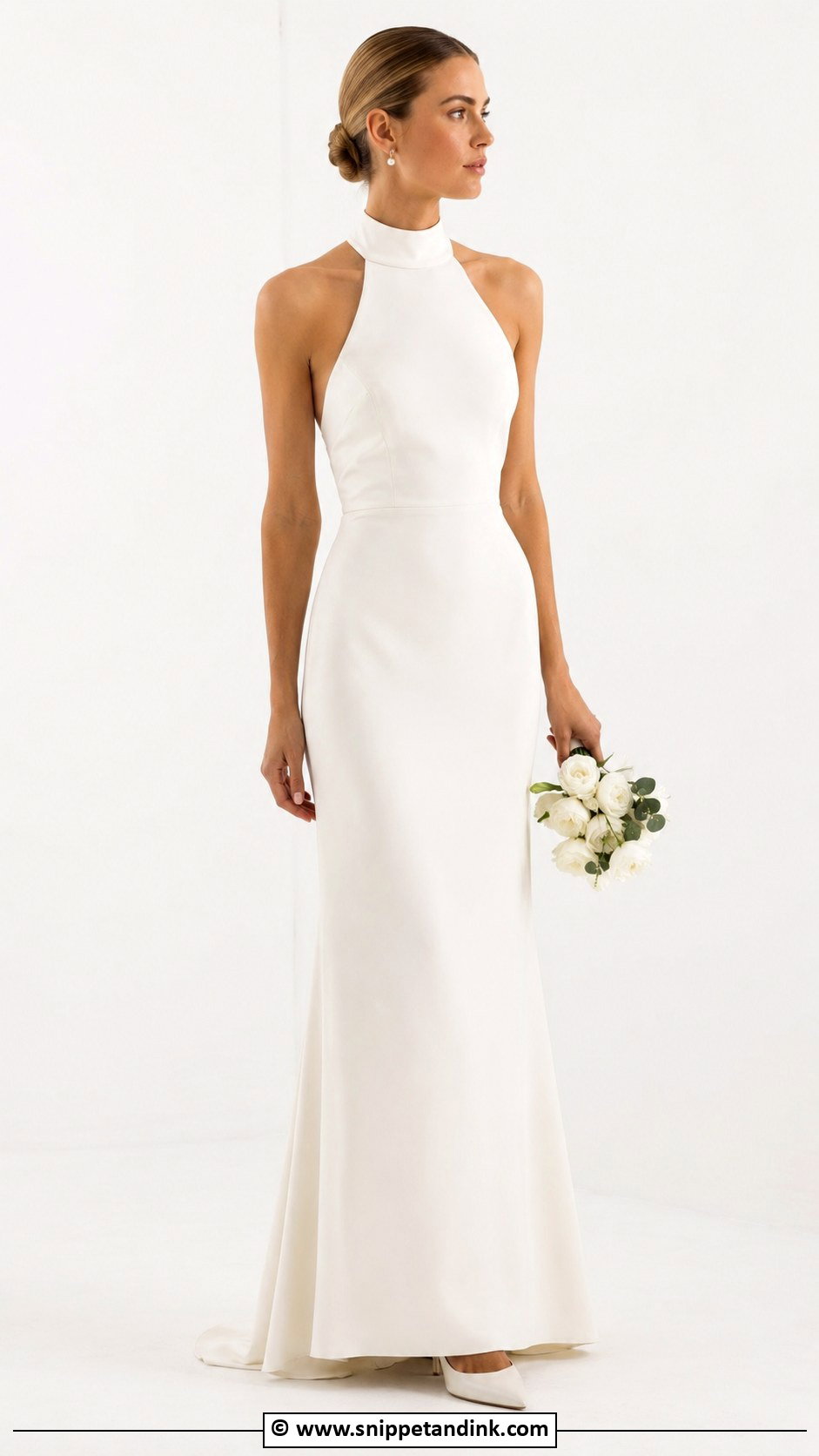 Simple Halter Neck Wedding Dress - Snippet and Ink - 30 Halter Neck Wedding Dress Ideas