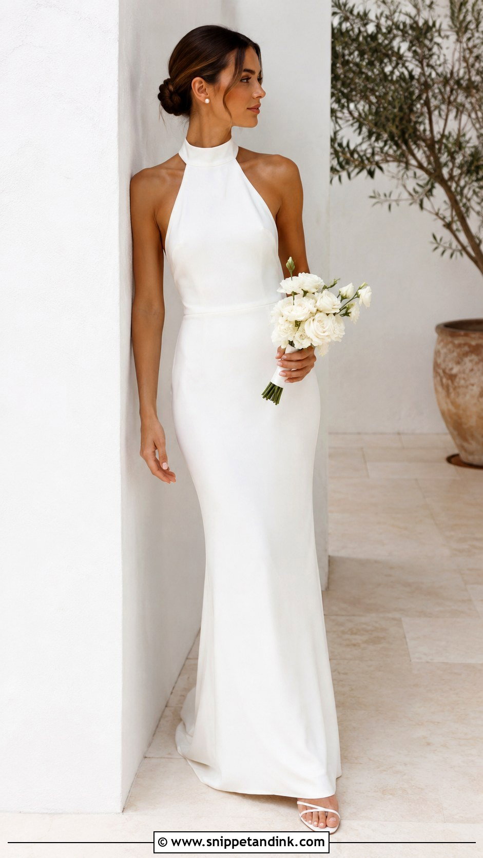 Simple Halter Wedding Gown - Snippet and Ink - 25 Simple Wedding Gown Ideas