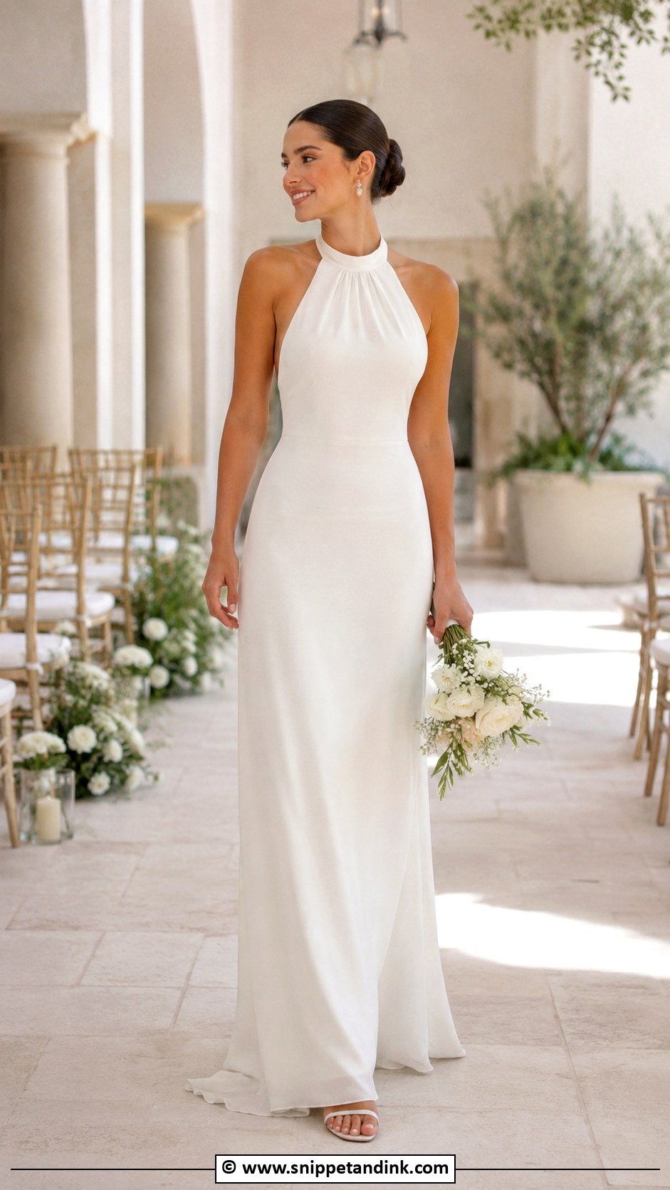 Simple Halter Wedding Gown - Snippet and Ink - 30 Simple Wedding Gowns