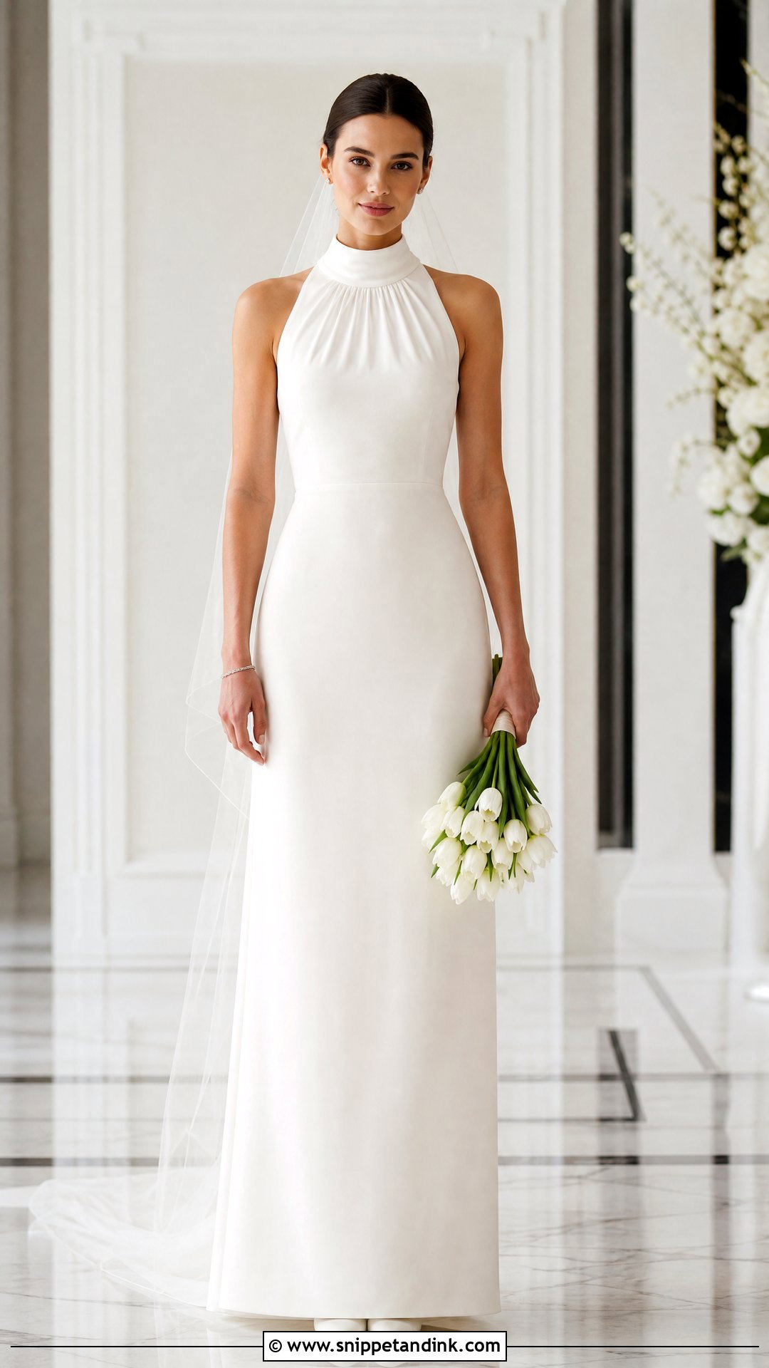 Simple High Neck Bridal Gown - Snippet and Ink - 20 Simple Bridal Gowns