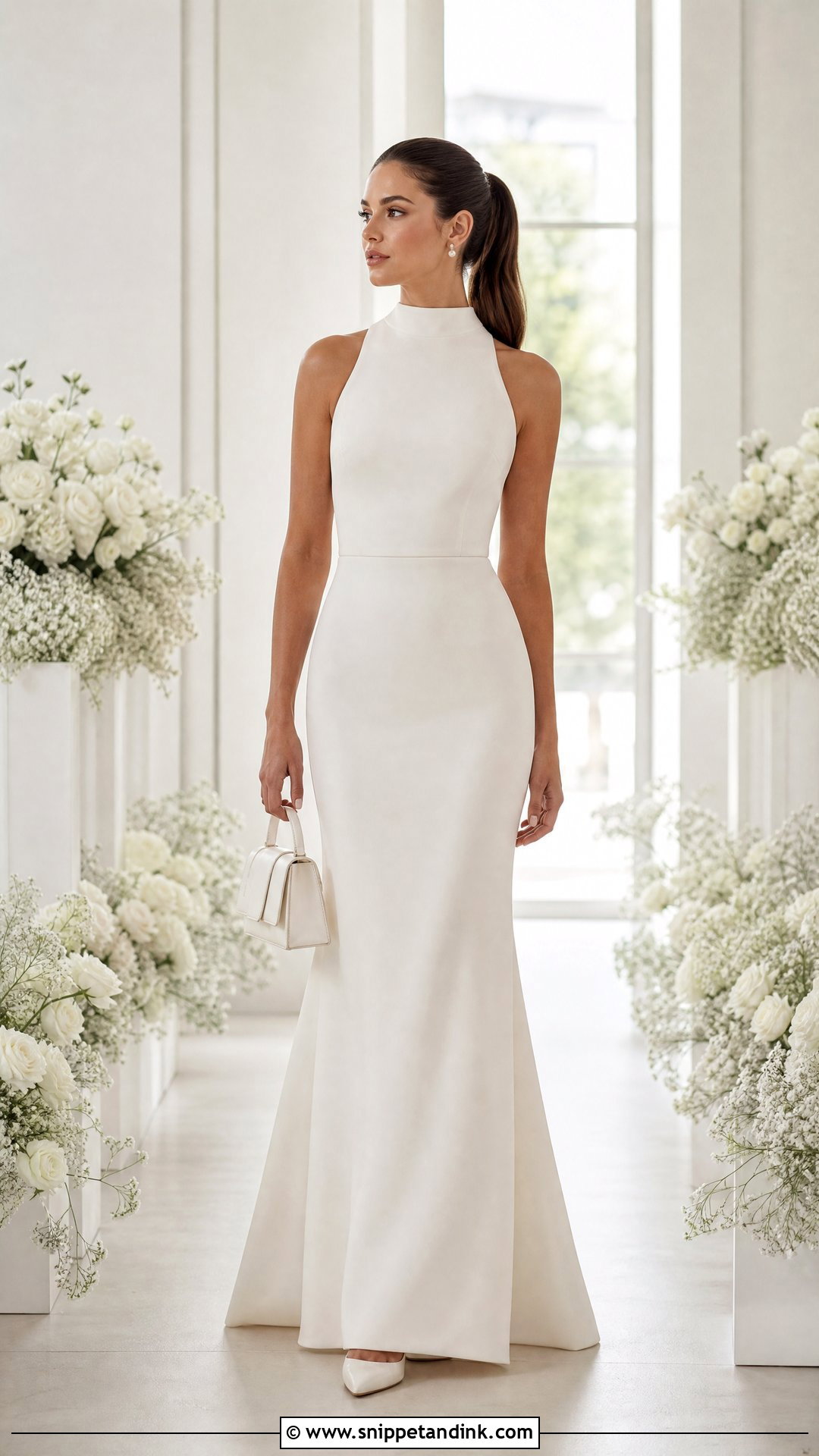 Simple High Neck Fitted Wedding Dress - Snippet and Ink - 25 Simple Fitted Wedding Dress Ideas