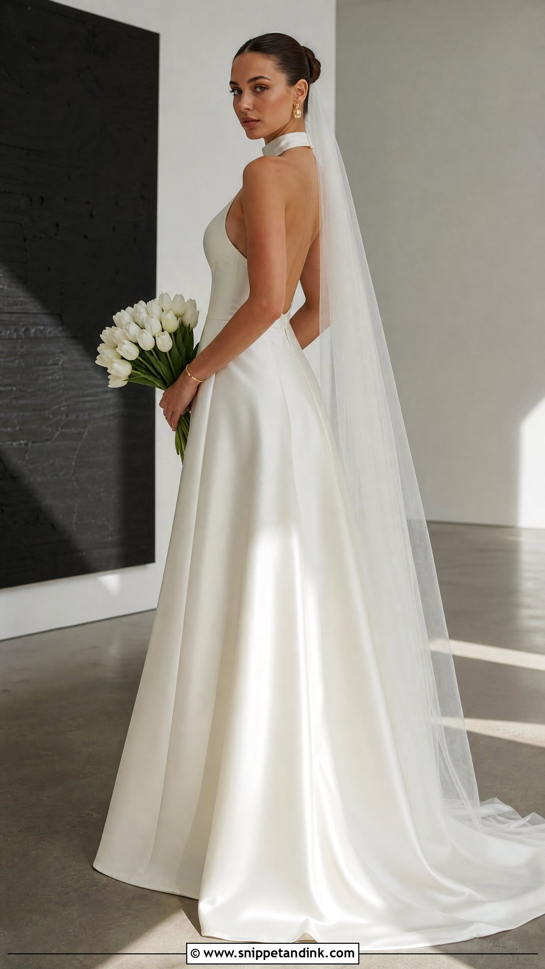 Simple High Neck Satin Wedding Gown - Snippet and Ink - 20 Wedding Gown Simple Elegant Ideas
