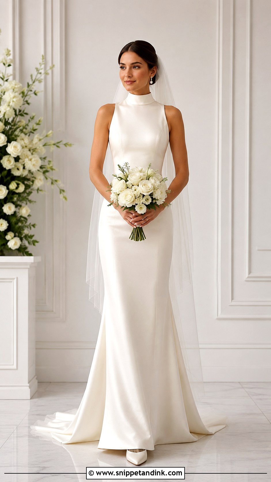 Simple High Neck Wedding Dress - Snippet and Ink - 25 Schlichtes Hochzeitskleid Ideas
