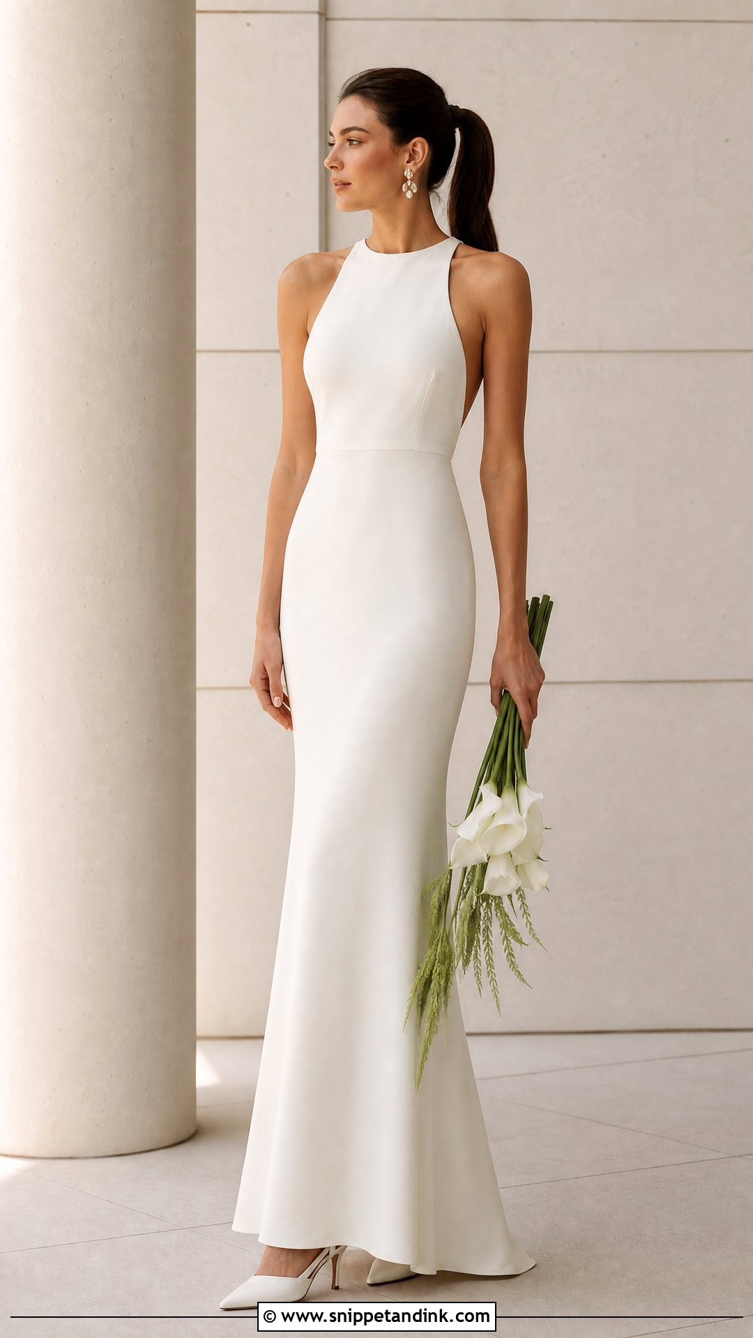Simple High Neck Wedding Dress - Snippet and Ink - 20 Simple Dream Wedding Dresses