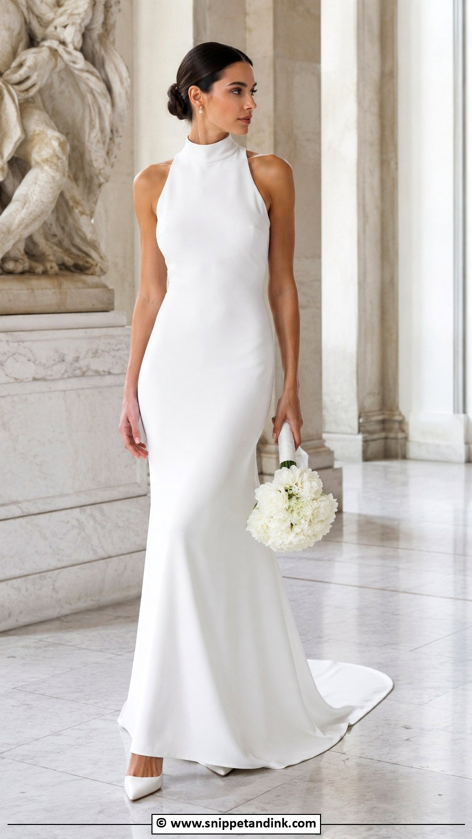 Simple High Neck Wedding Dress - Snippet and Ink - 35 Simple Wedding Dress Ideas