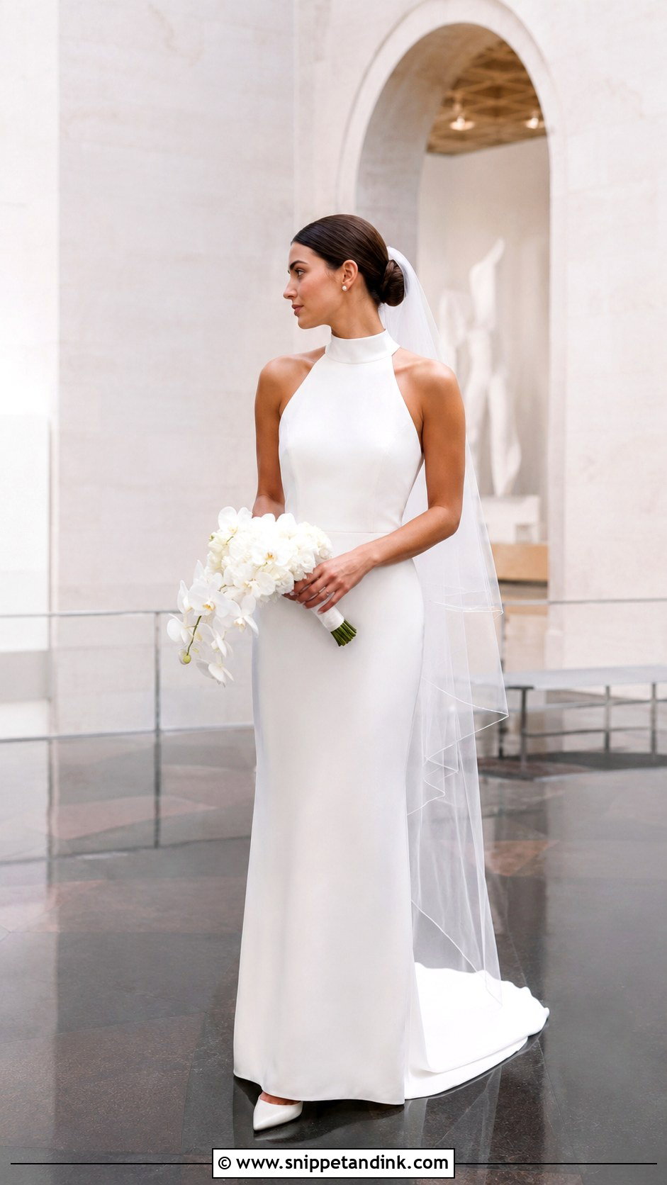Simple High Neck Wedding Gown - Snippet and Ink - 25 Simple Wedding Gown Ideas