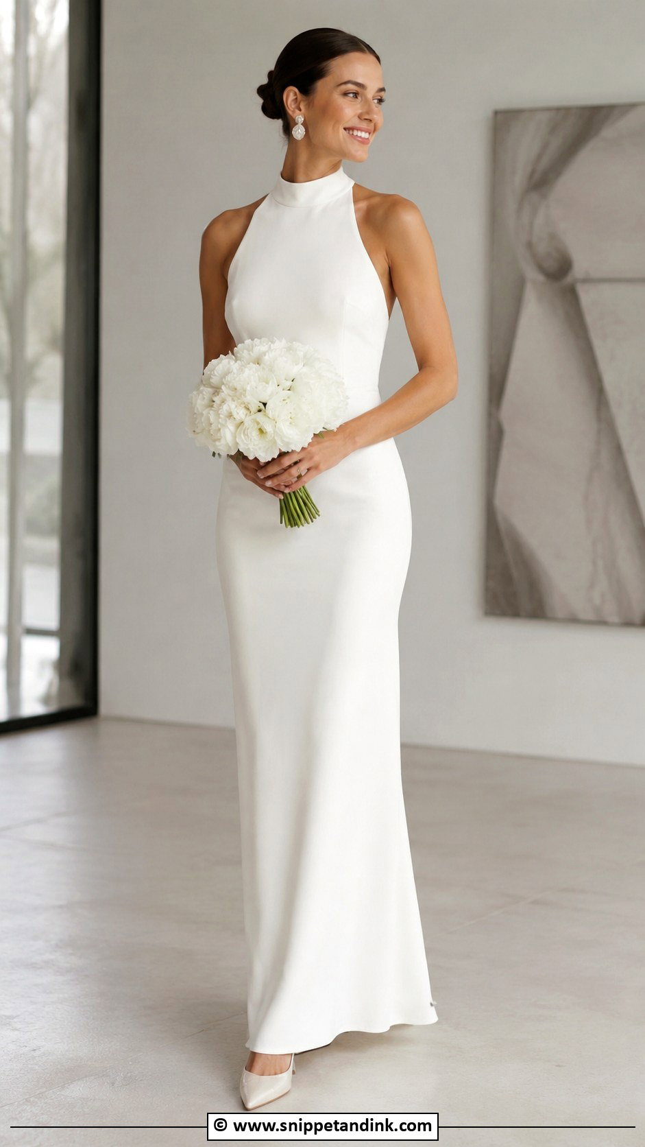 Simple High Neck Wedding Gown - Snippet and Ink - 30 Simple Wedding Gowns
