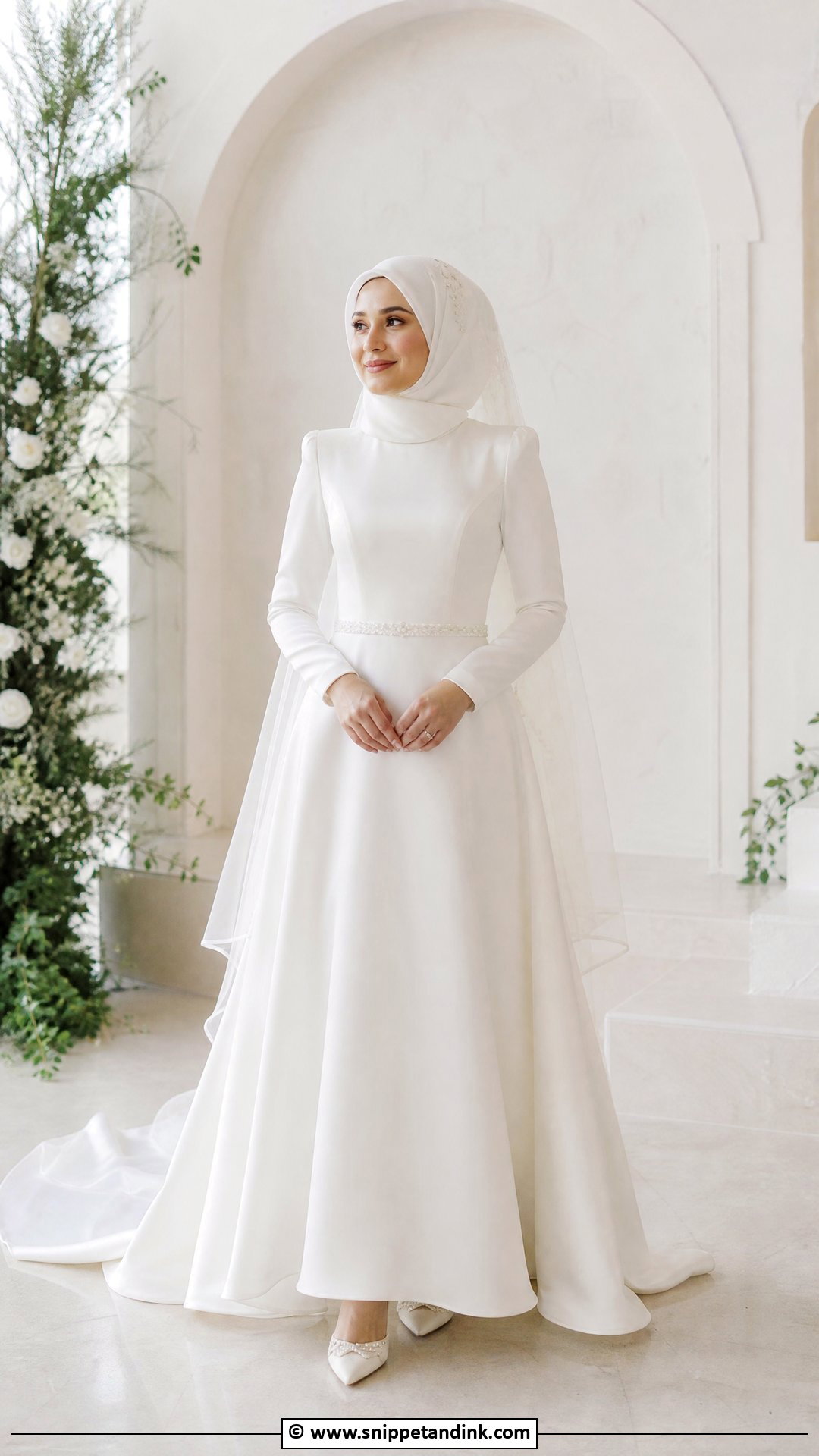 Simple Hijab Wedding Dress - Snippet and Ink - 35 Hijab Wedding Dresses