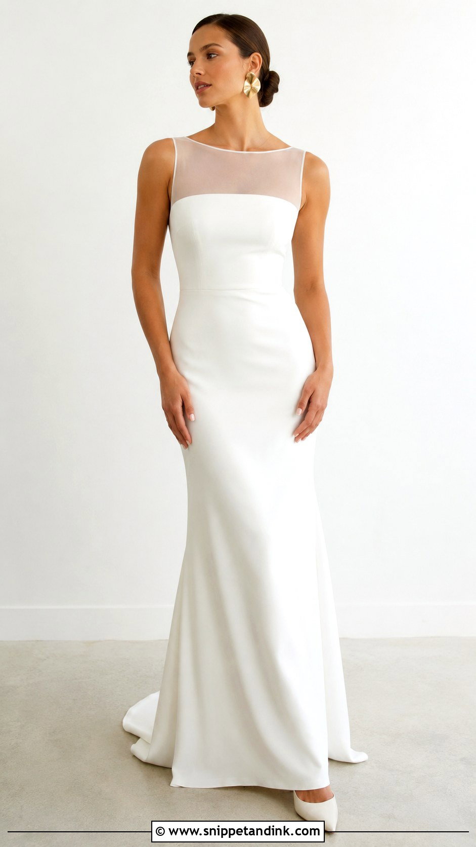 Simple Illusion Neckline Wedding Dress - Snippet and Ink - 25 Illusion Neckline Wedding Dress Ideas
