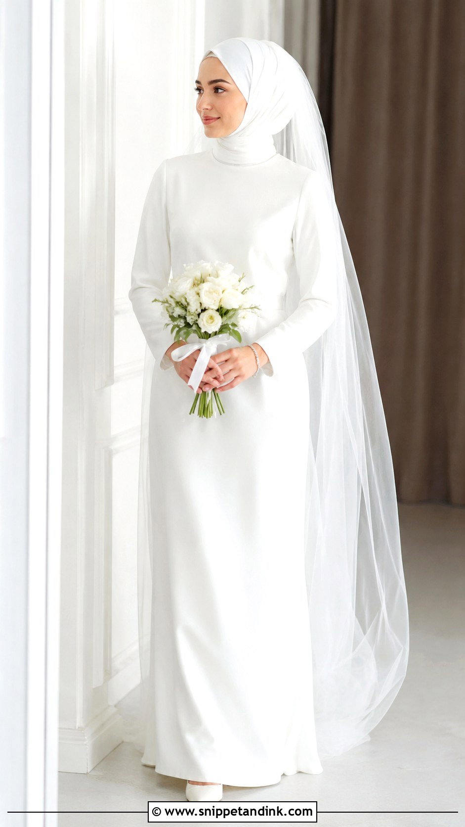 Simple Islamic Wedding Dress With Hijab - Snippet and Ink - 30 Islamic Wedding Dress Ideas