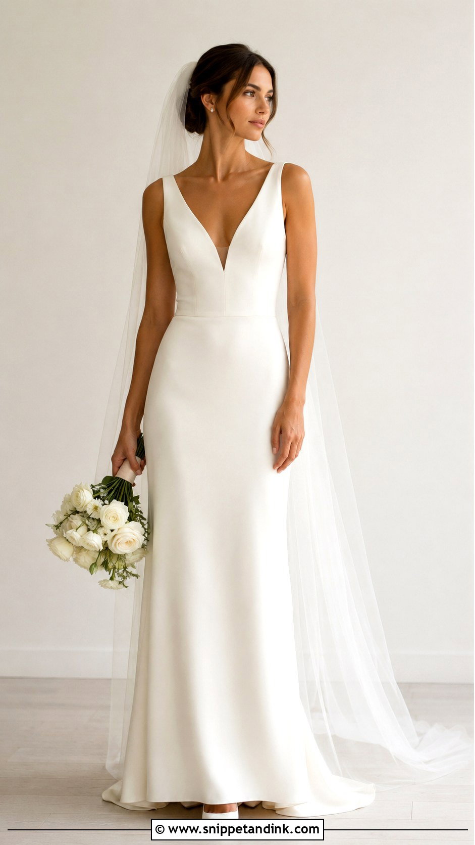 Simple Ivory Wedding Dress - Snippet and Ink - 25 Old Money Wedding Dresses