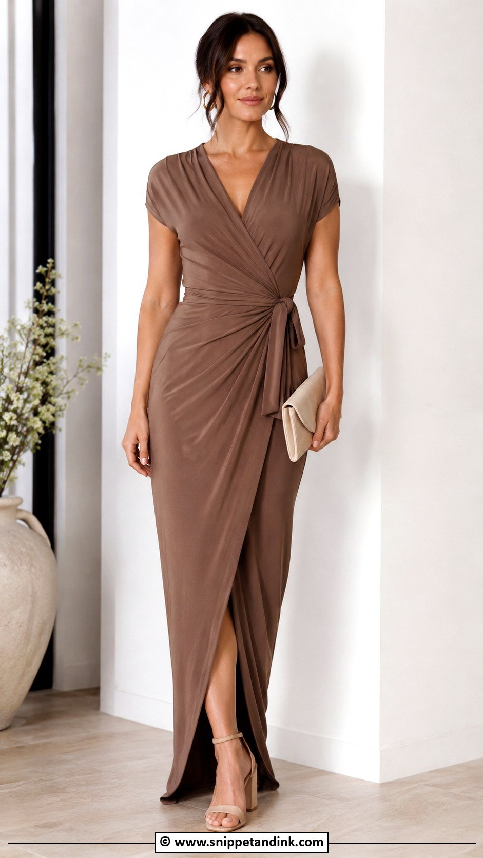Simple Jersey Gown With Comfortable Heels - Snippet and Ink - 30 Simple Gown Styles