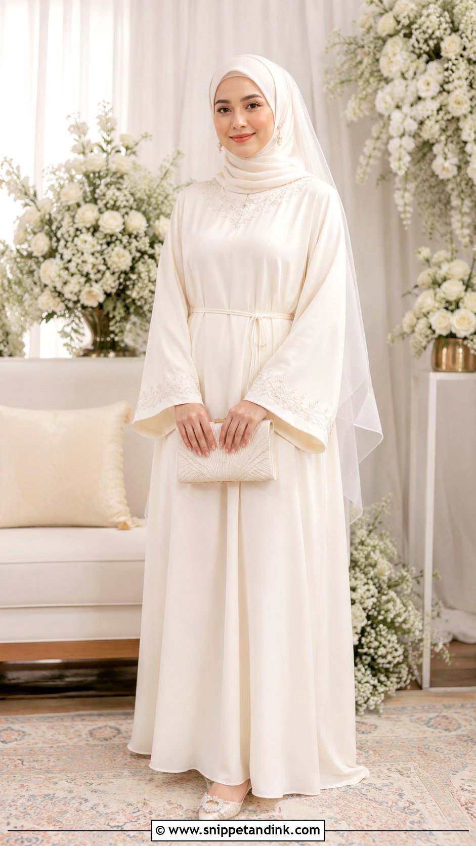 Simple Kaftan Muslimah Wedding Dress - Snippet and Ink - 20 Simple Muslimah Wedding Dress Ideas