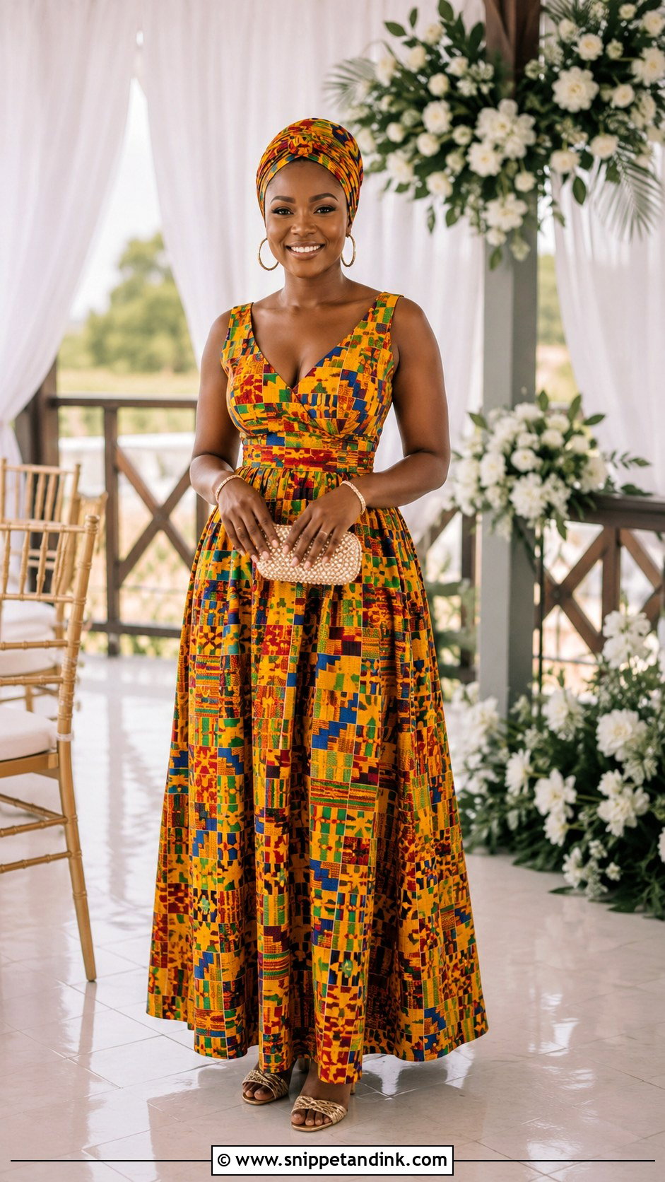 Simple Kente Wrap Dress - Snippet and Ink - 20 Kente Dress Ghana Traditional Weddings Ideas