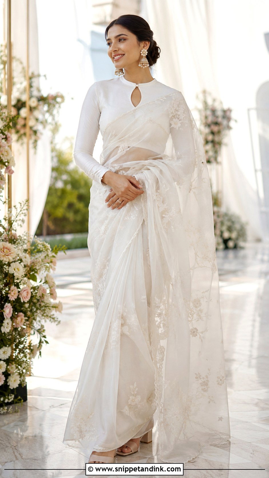 Simple Keyhole Neck Wedding Blouse Design - Snippet and Ink - 25 Simple Wedding Blouse Designs